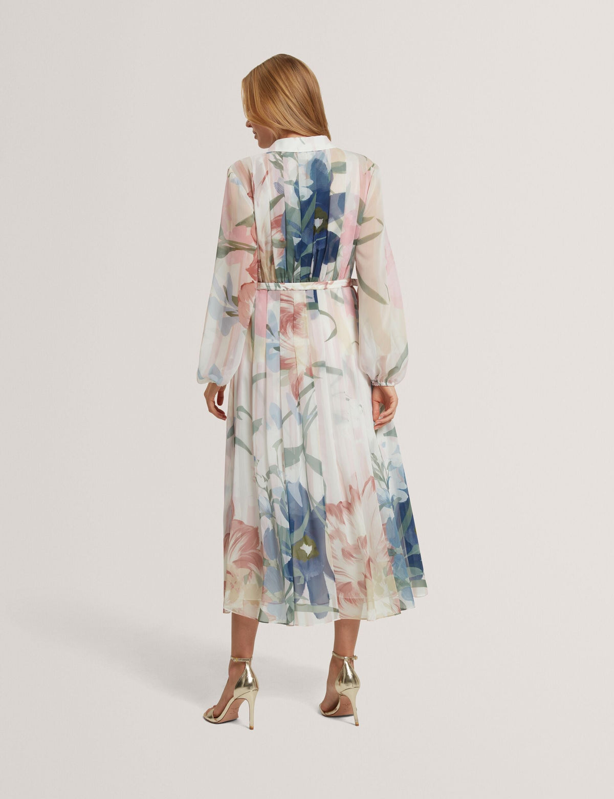 Ted Baker Arnia Soft Blooms Pleated Midi Shirt Dress Women's