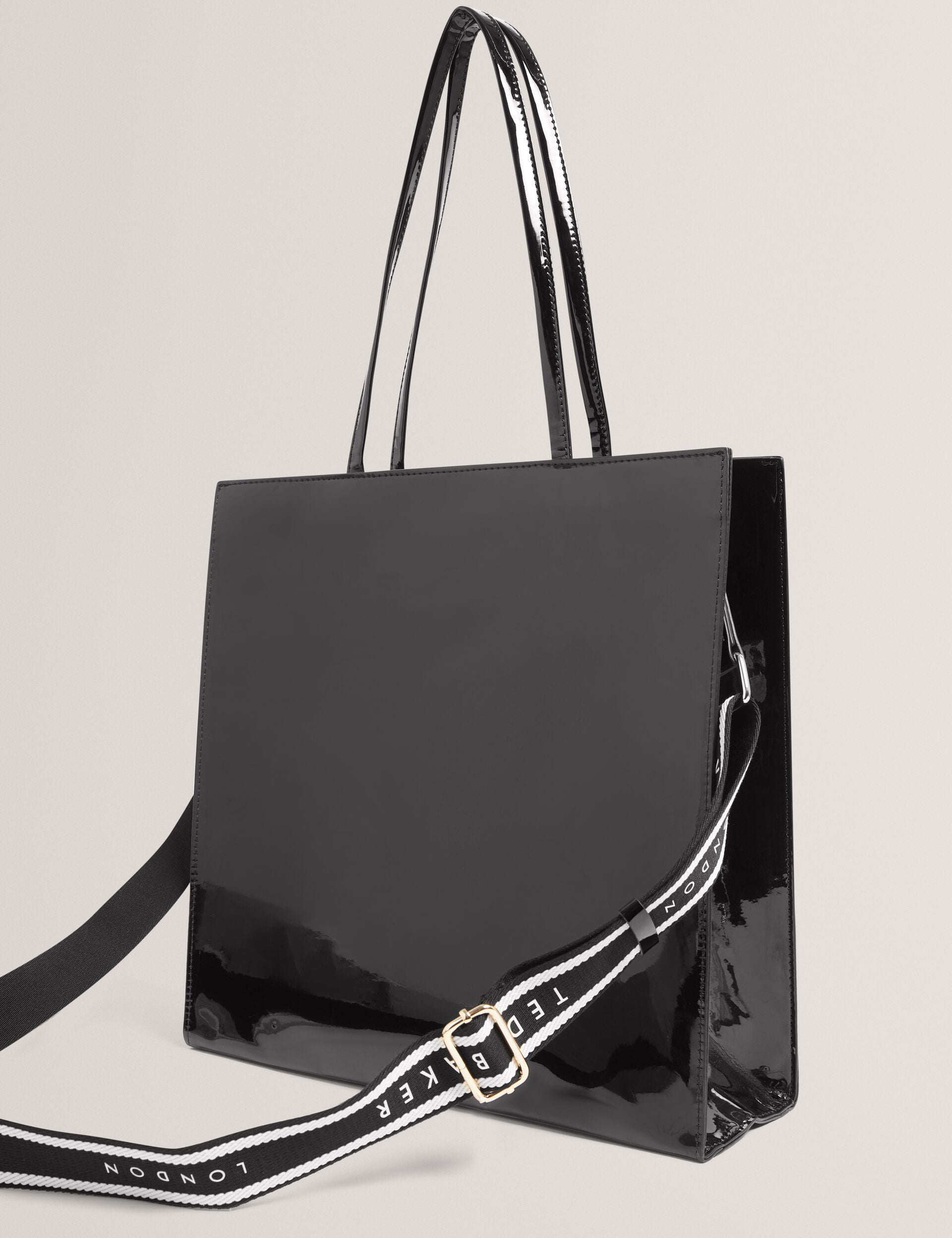 Ted Baker Iconny Patent Webbing Strap Large Icon Tote Bag Women's