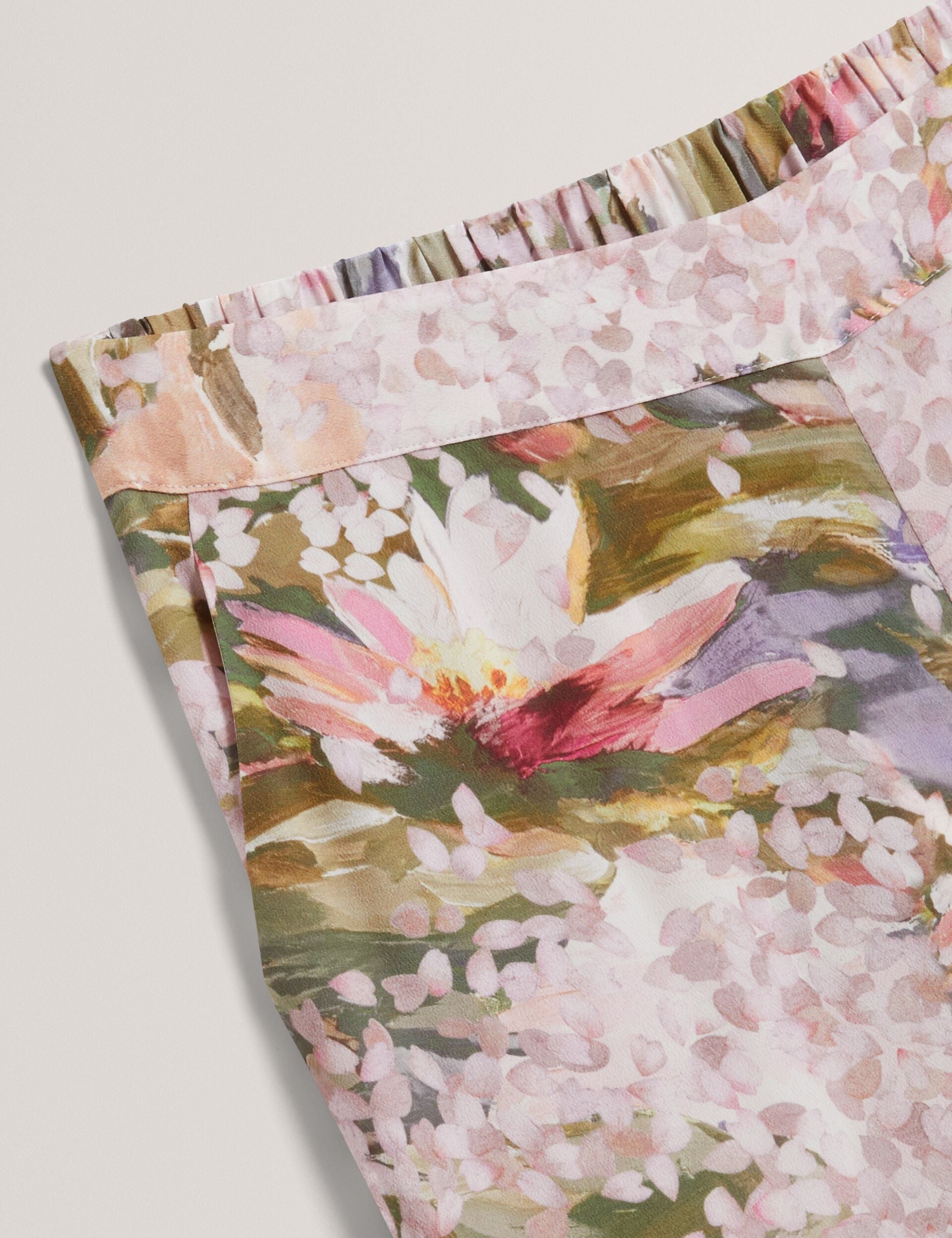 Ted Baker Spiree Lilypad Print Pullon Wide Leg Trousers Women's