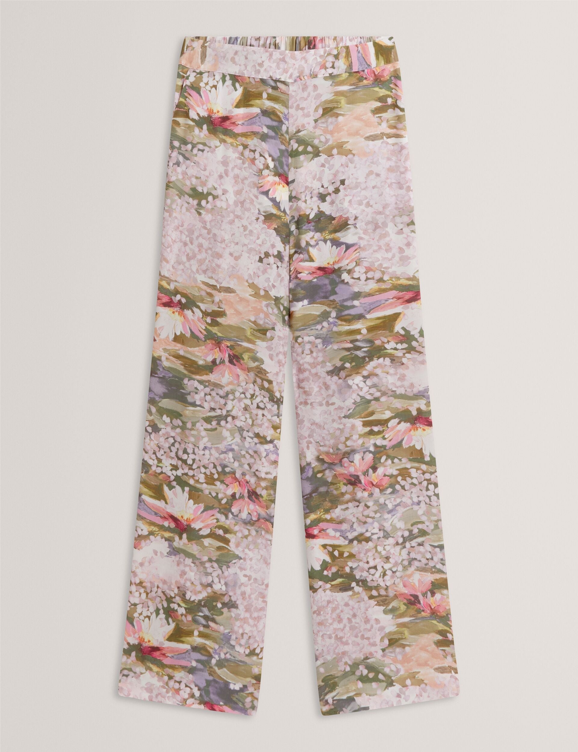 Ted Baker Spiree Lilypad Print Pullon Wide Leg Trousers Women's