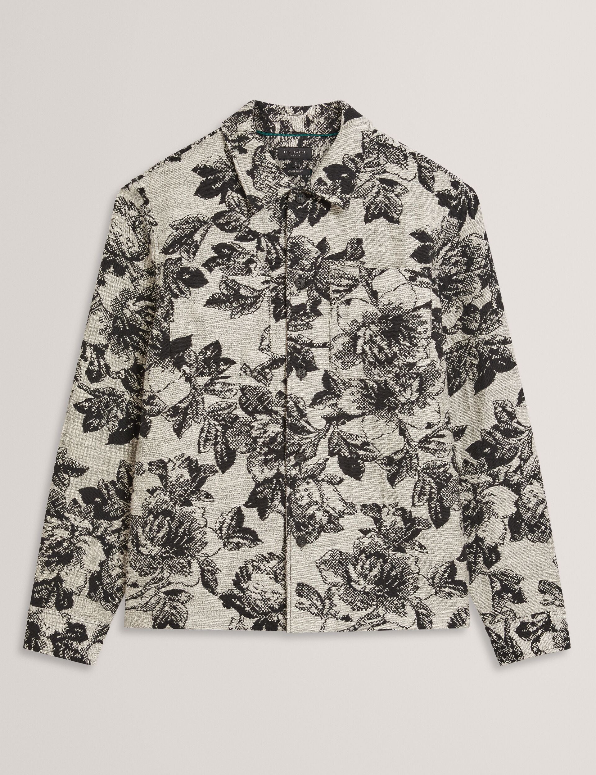 Ted Baker Mairis Shaded Floral Print Jacquard Overshirt