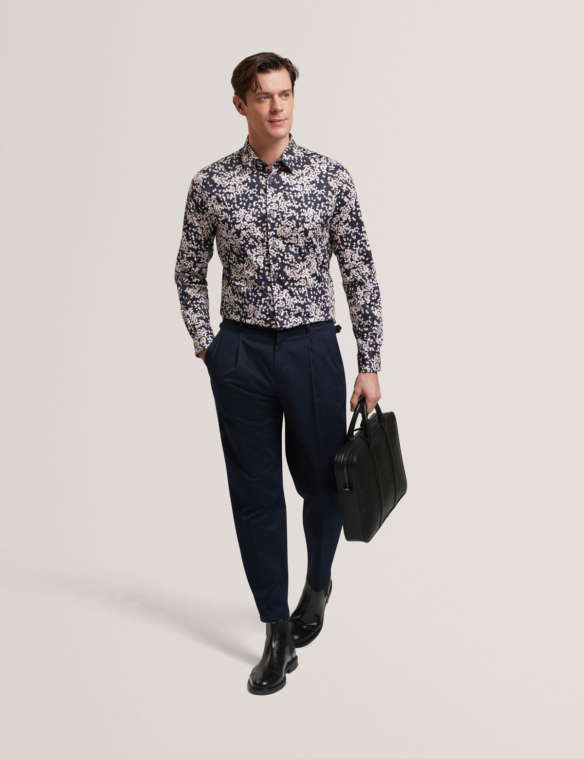 Ted Baker Jaciel Scattered Petal Slim Long Sleeve Shirt
