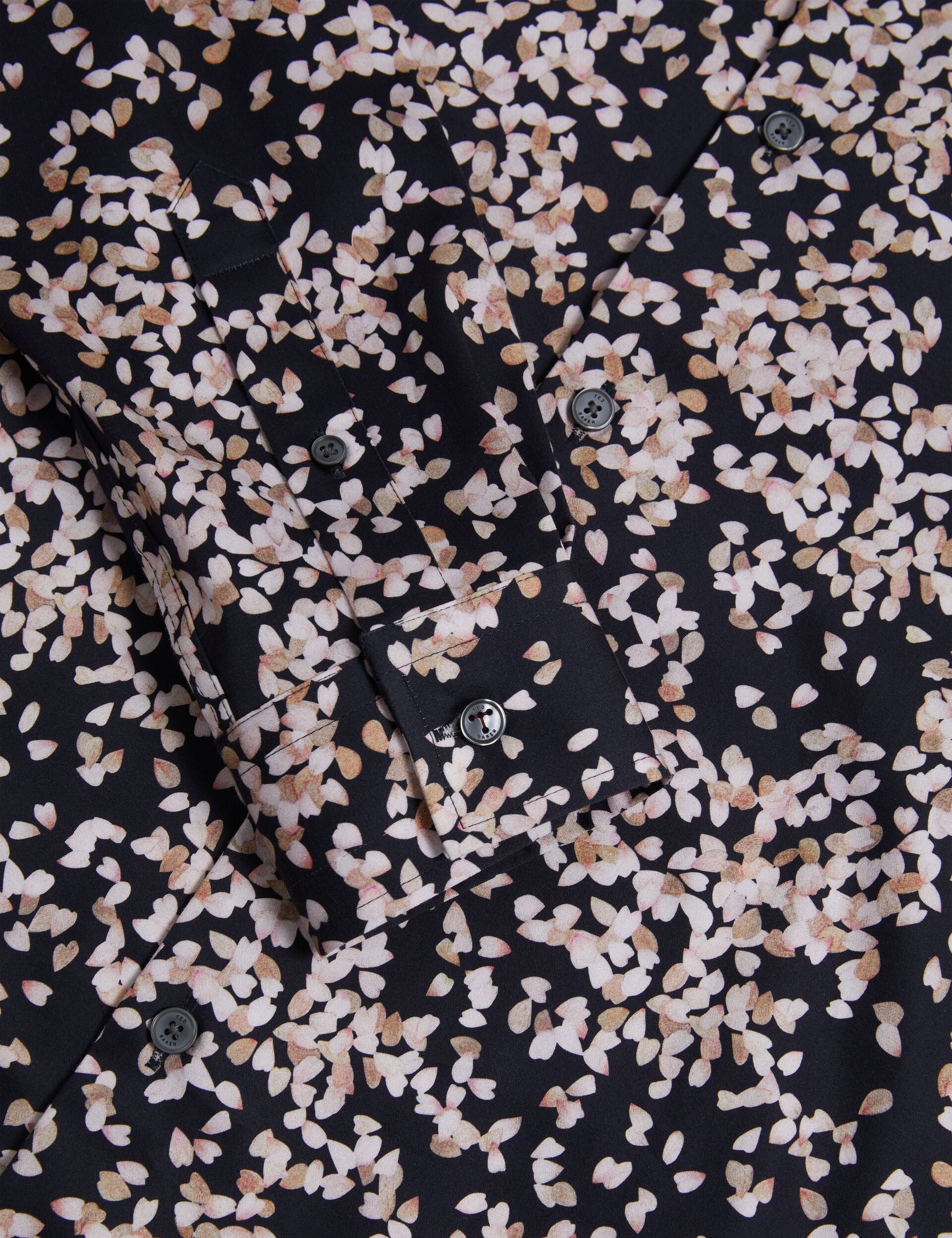 Ted Baker Jaciel Scattered Petal Slim Long Sleeve Shirt