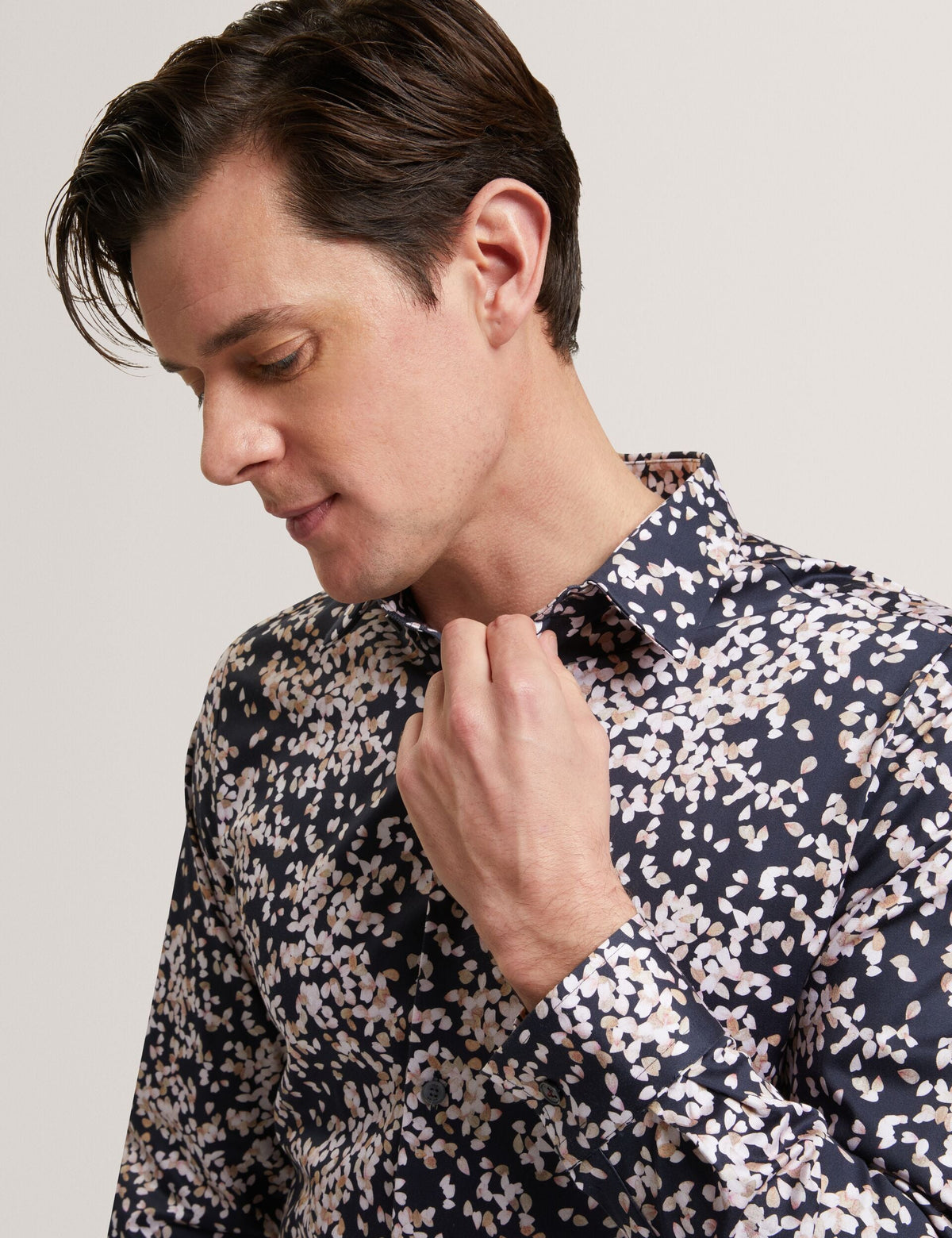 Ted Baker Jaciel Scattered Petal Slim Long Sleeve Shirt