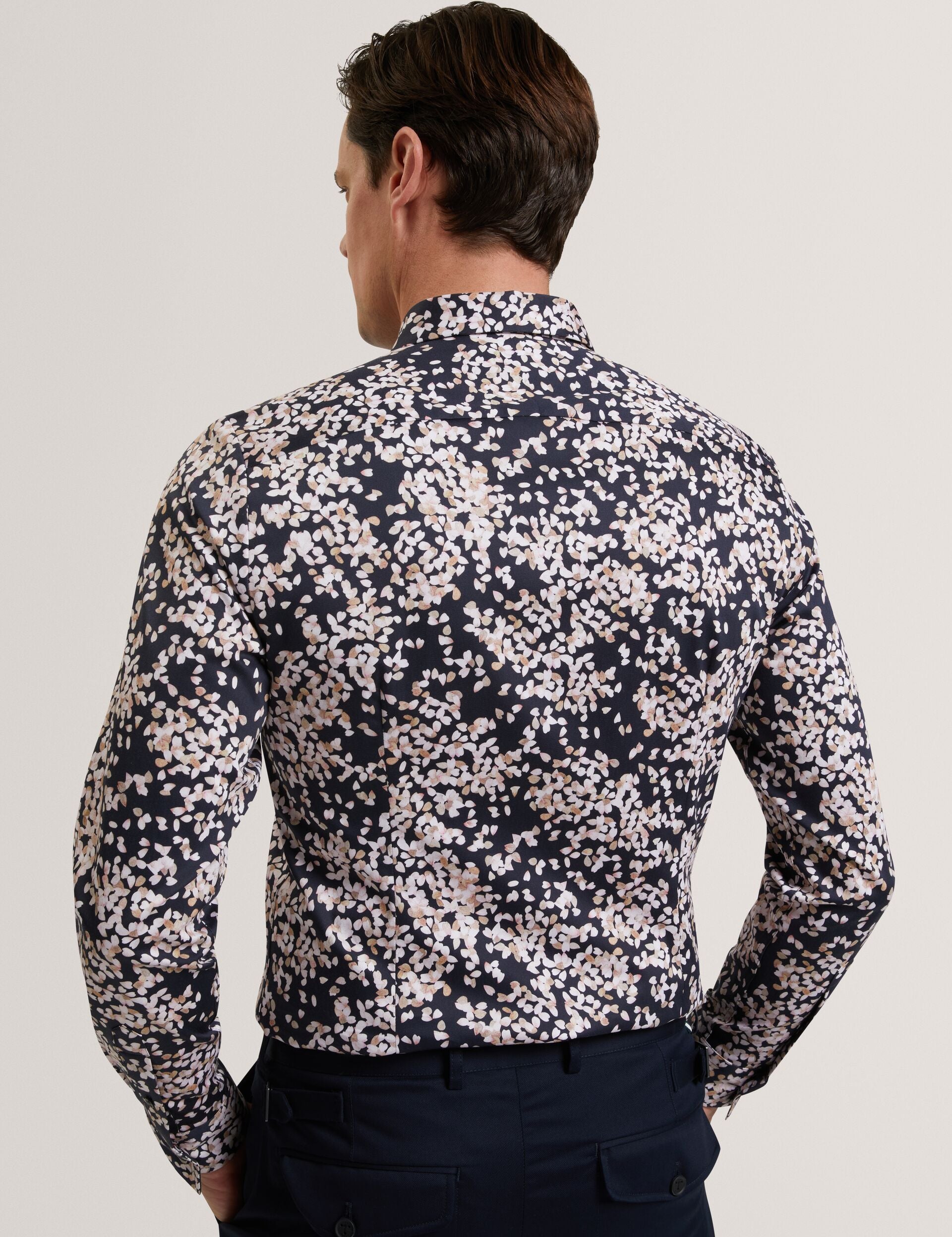 Ted Baker Jaciel Scattered Petal Slim Long Sleeve Shirt