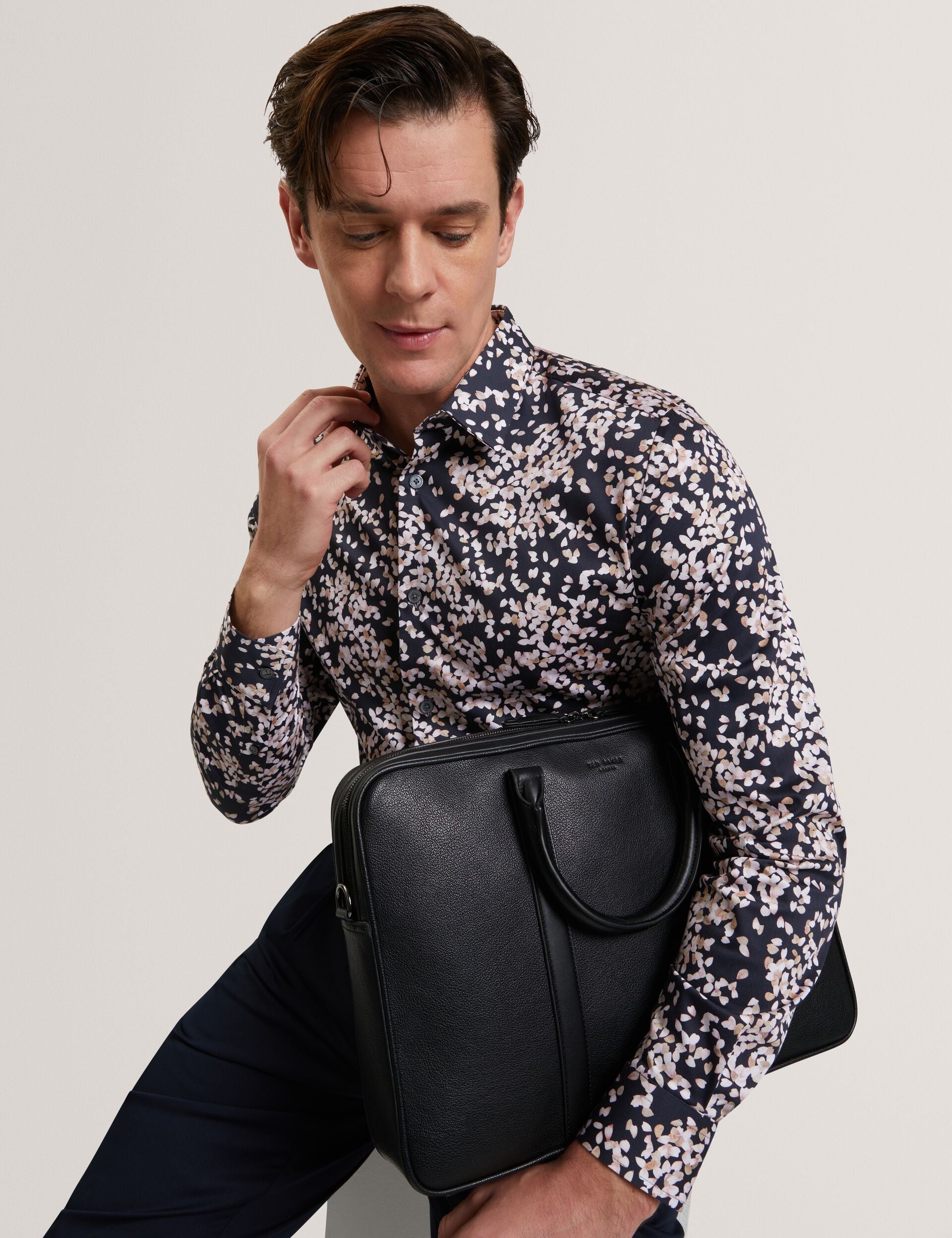 Ted Baker Jaciel Scattered Petal Slim Long Sleeve Shirt