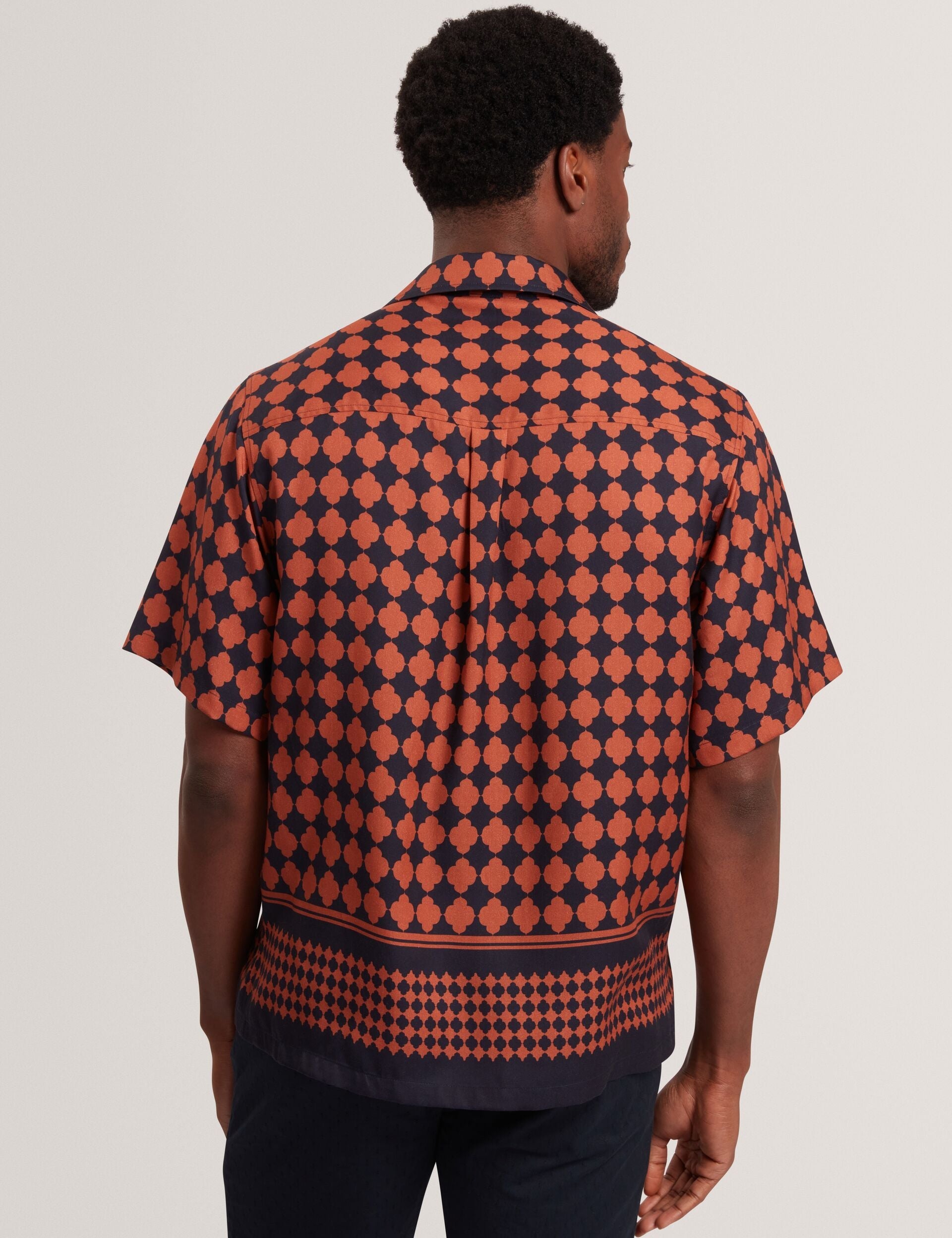 Ted Baker Jirahu Tile Border Print Short Sleeve Shirt