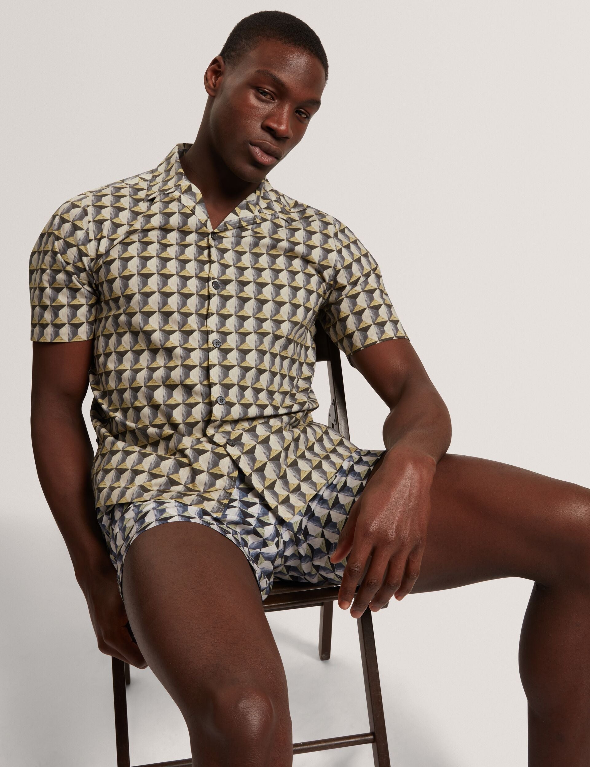 Ted Baker Nayelin Relaxed Fit Painted Geo Print Shirt