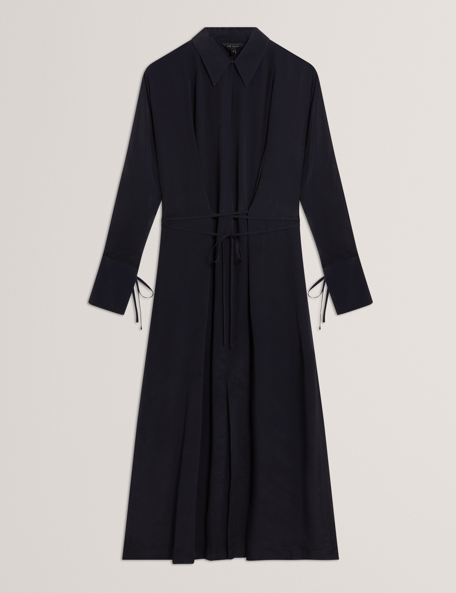 Ted Baker Rhaeaa Tie Detail Crepe Midi Shirt Dress Women's