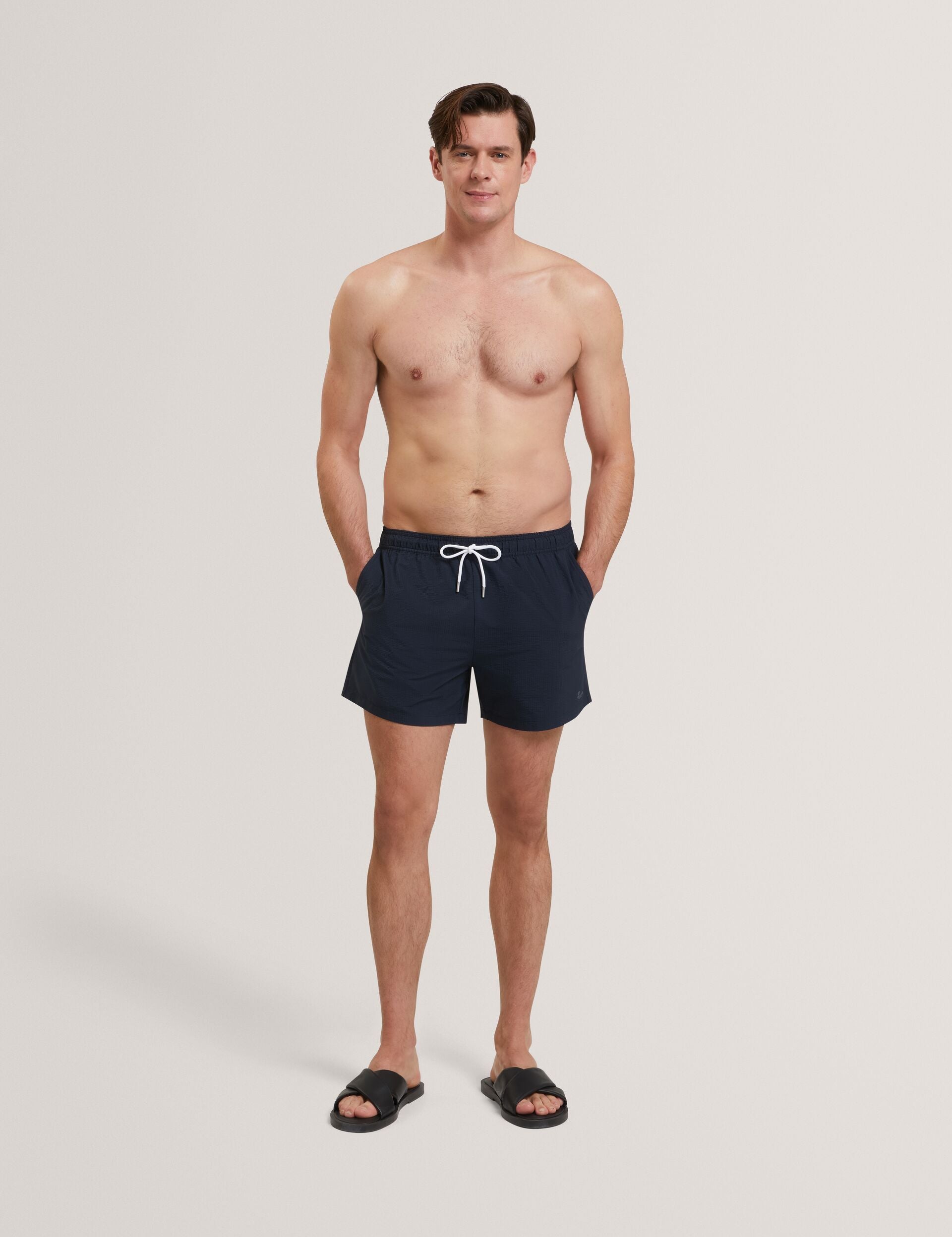 Ted Baker Heffner Seersucker Midlength Swim Shorts