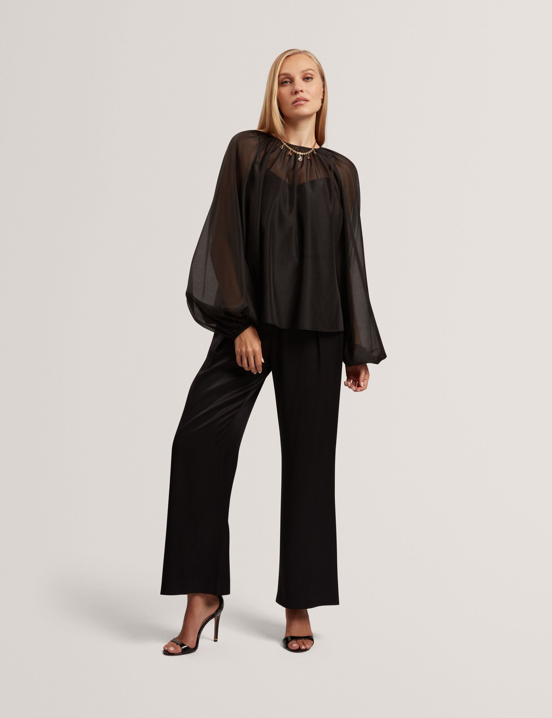 Ted Baker Eelana Organza Long Balloon Sleeve Blouse Women's