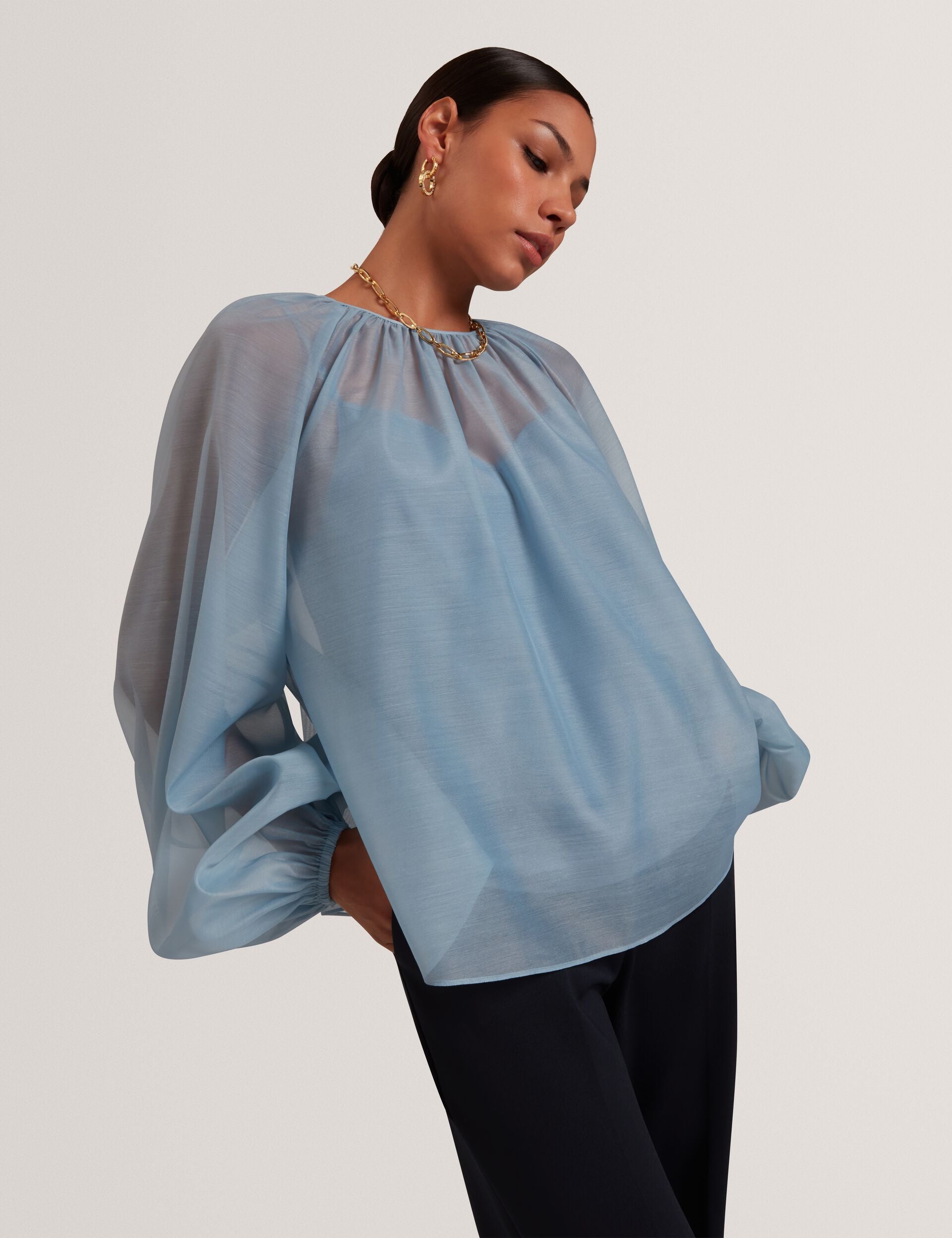 Ted Baker Eelana Organza Long Balloon Sleeve Blouse Women's