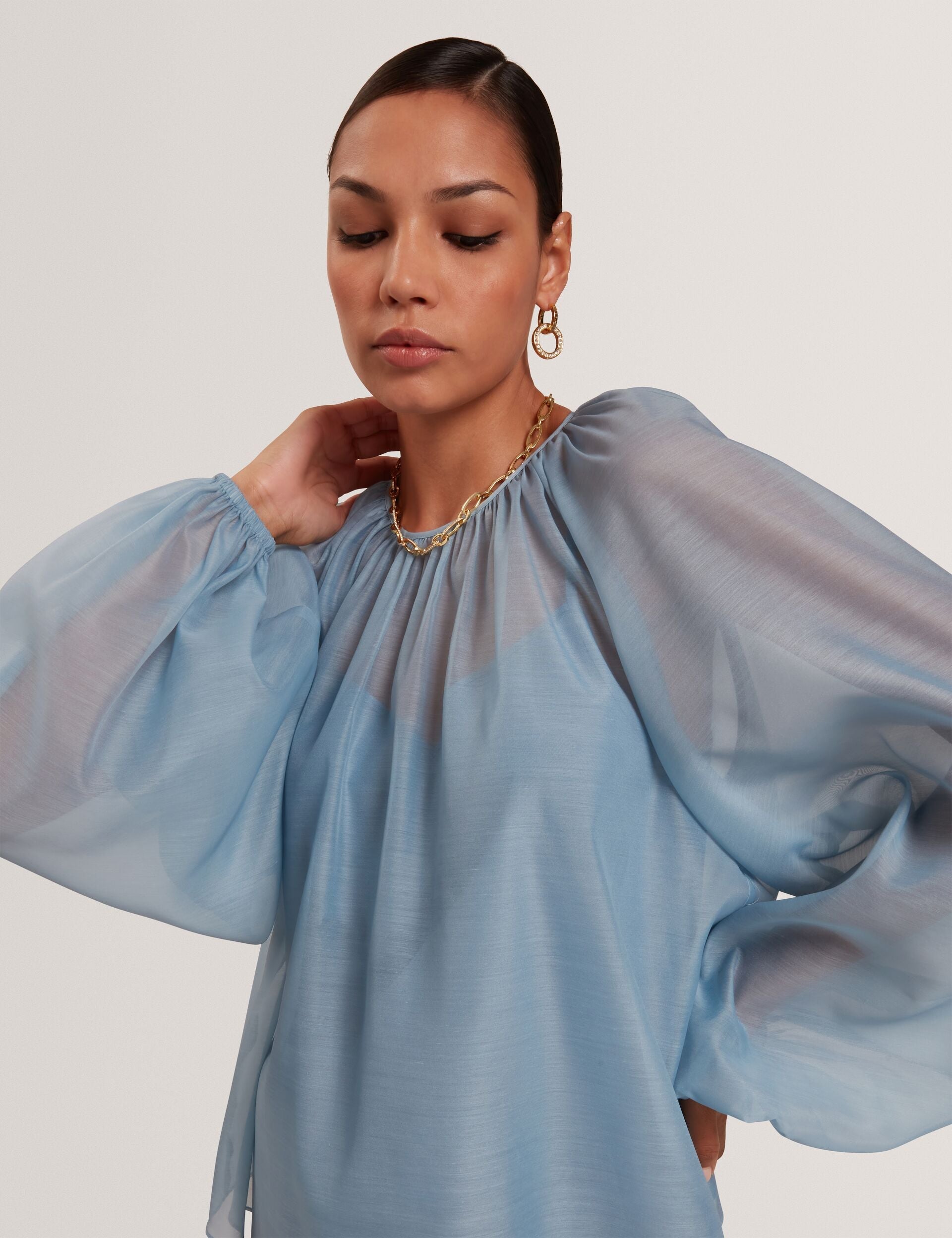Ted Baker Eelana Organza Long Balloon Sleeve Blouse Women's