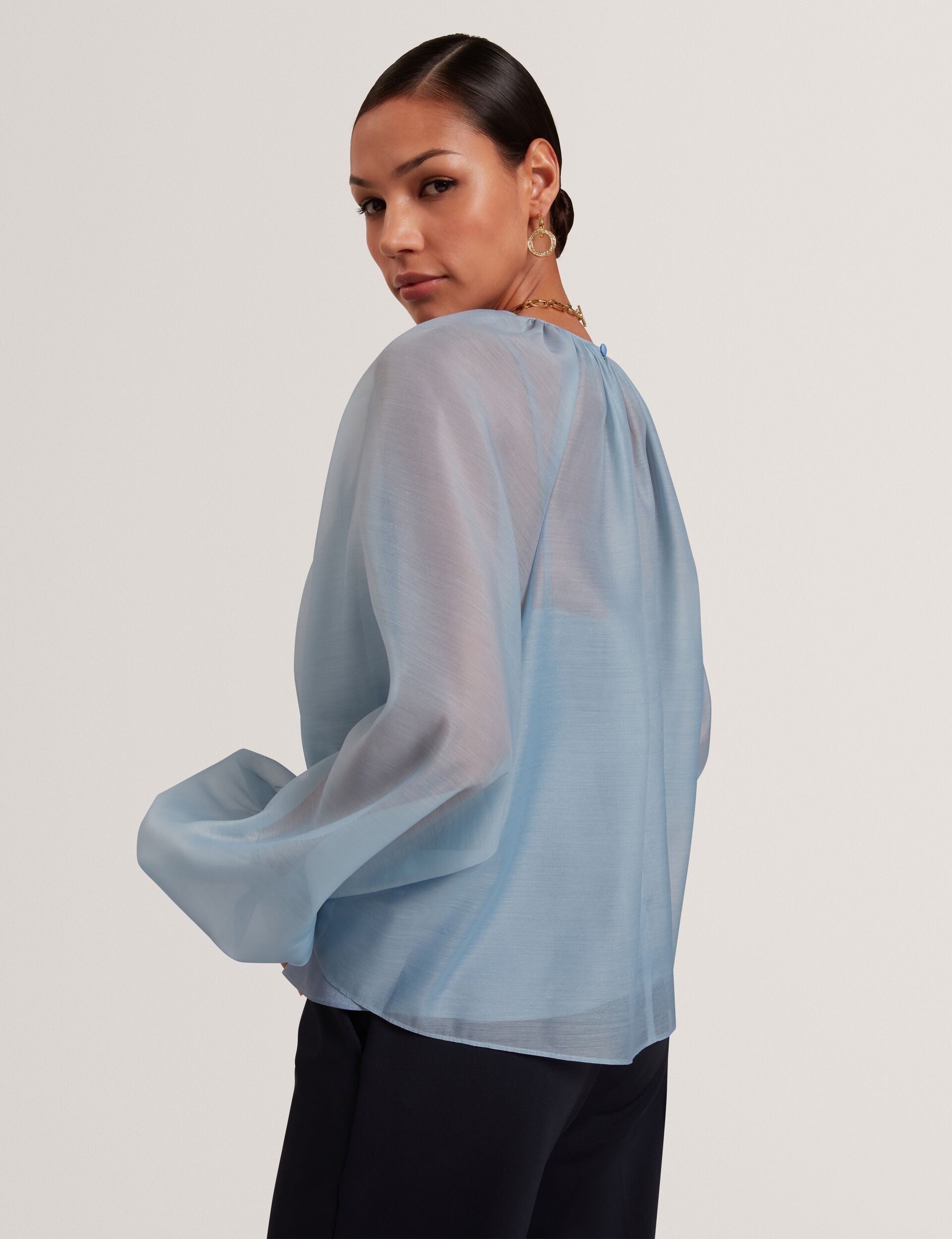 Ted Baker Eelana Organza Long Balloon Sleeve Blouse Women's