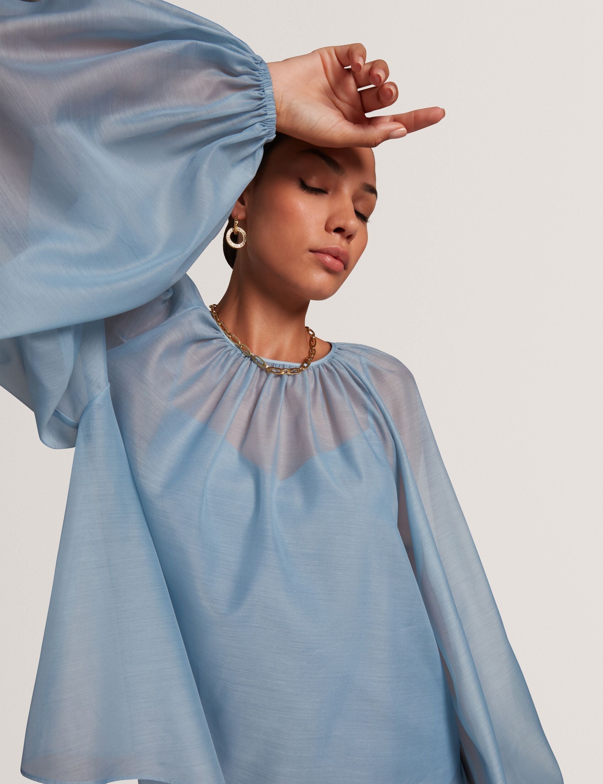 Ted Baker Eelana Organza Long Balloon Sleeve Blouse Women's