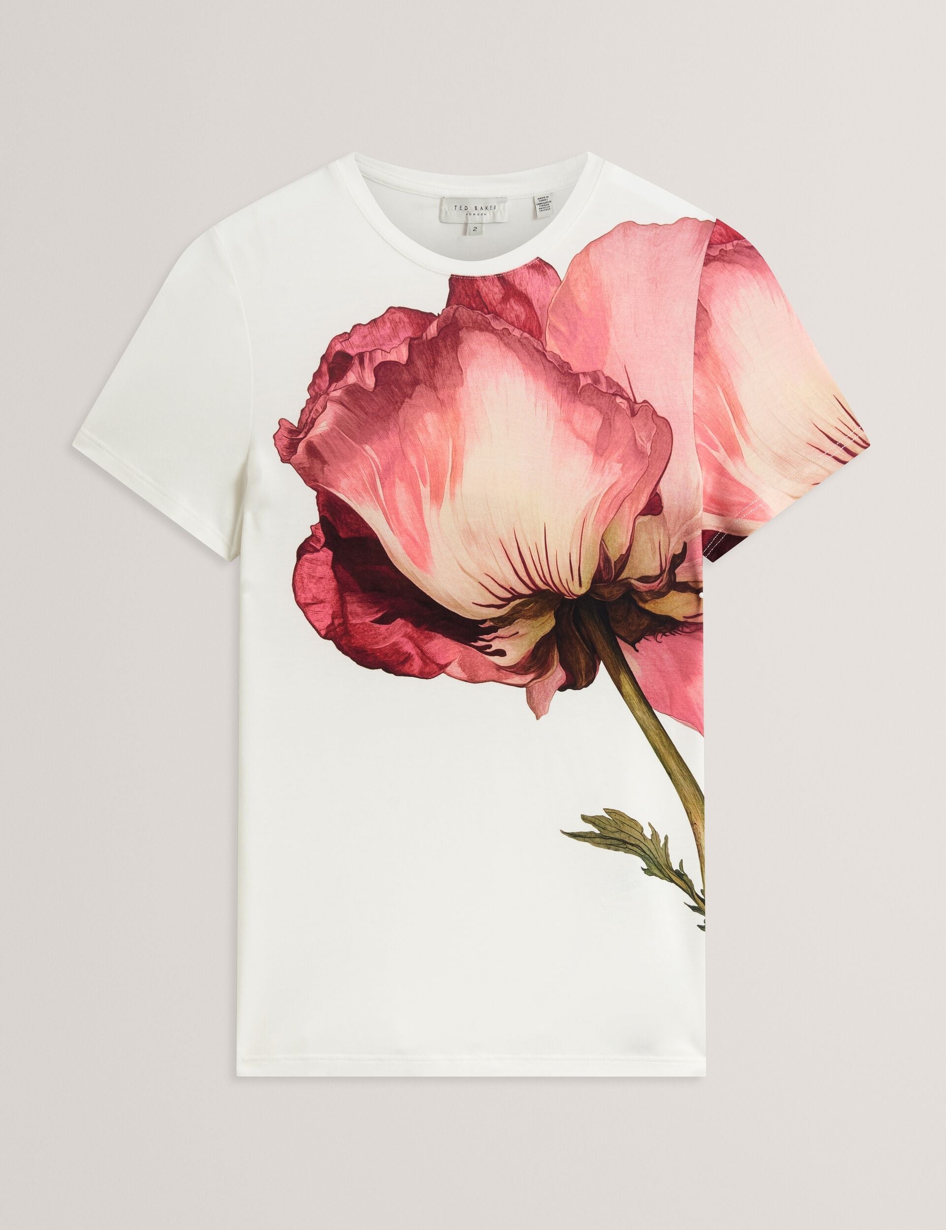 Ted Baker Obrey Floral Graphic Soft Touch Fitted Tshirt Women's