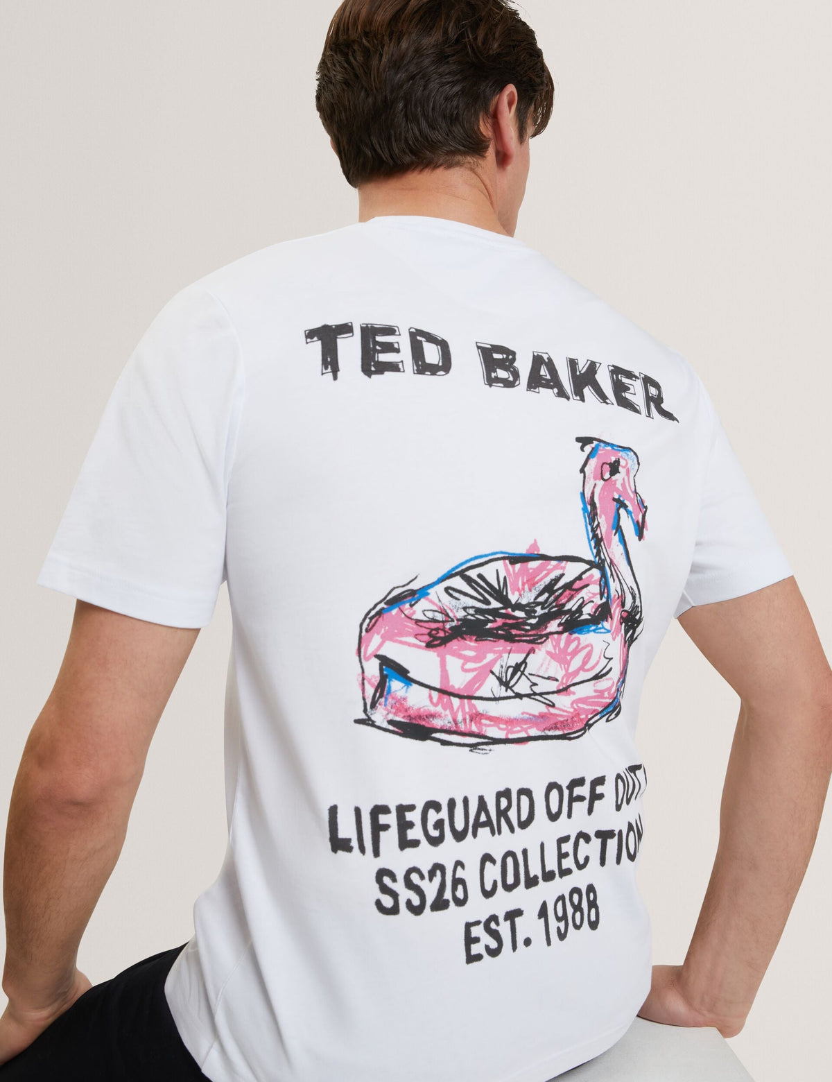 Ted Baker Ramoss Flamingo Back Graphic Cotton Tshirt
