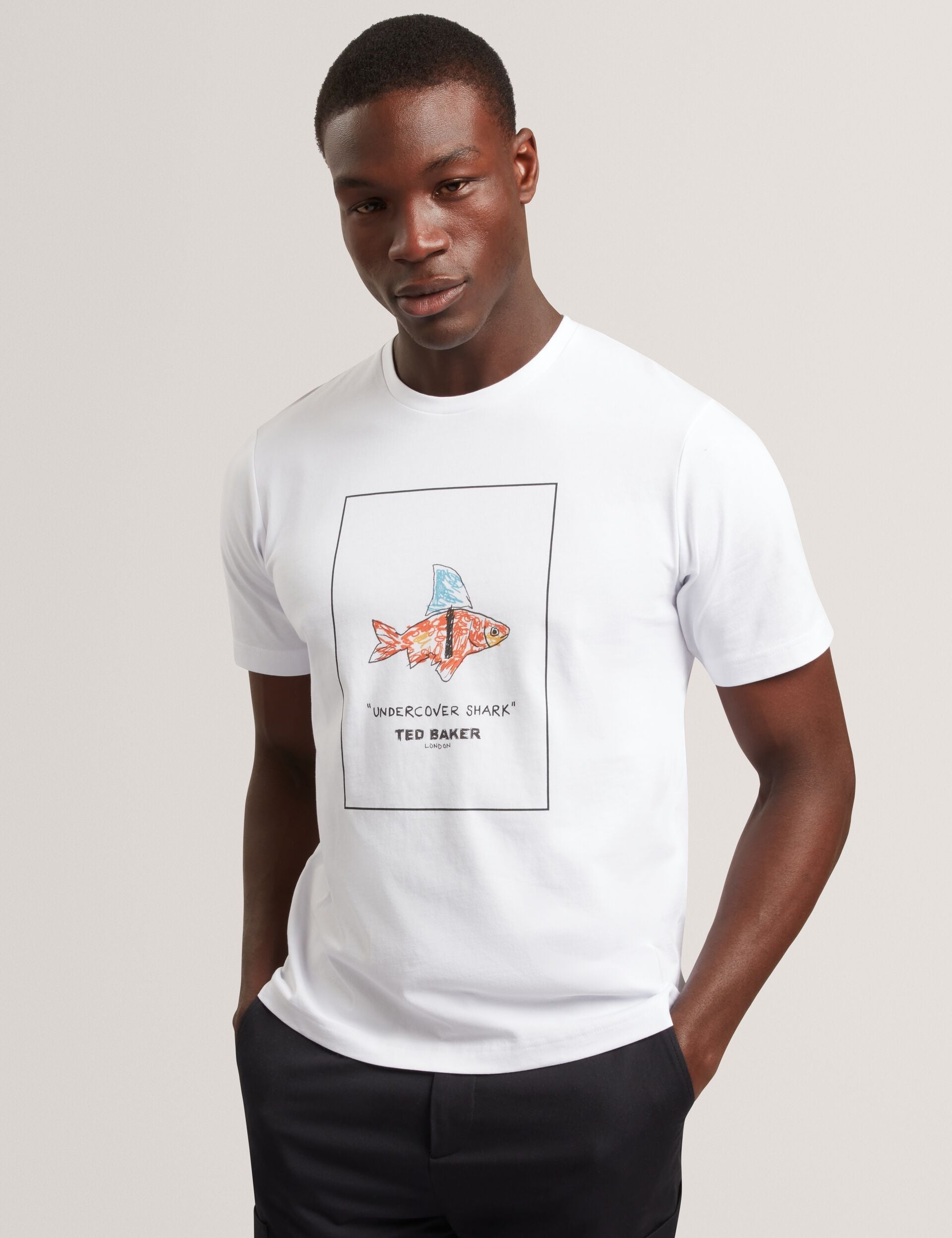 Ted Baker Lucu Goldfish Graphic Pure Cotton Tshirt