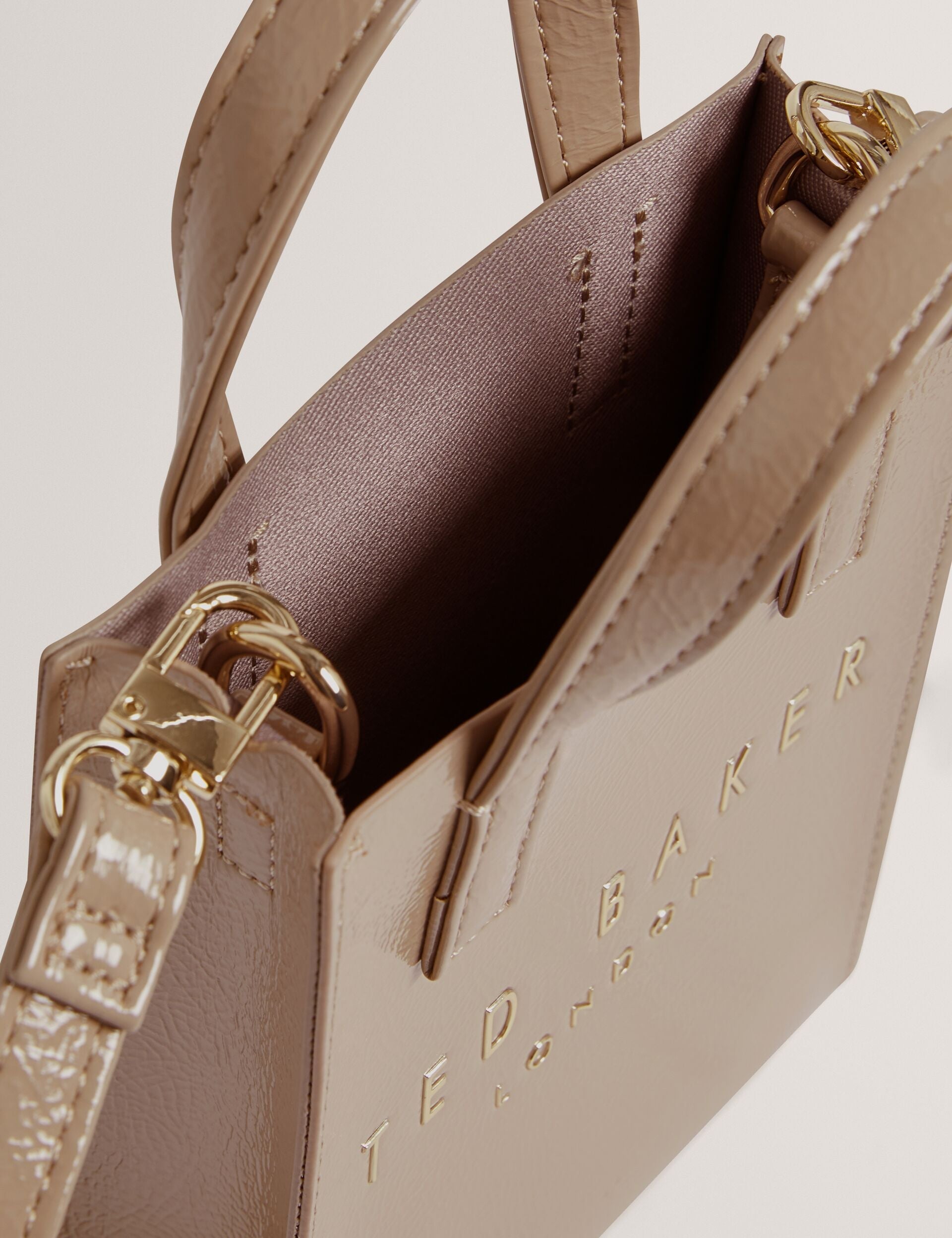 Ted Baker Crinkll Mini Crinkle Patent Pu Icon Tote Bag Women's