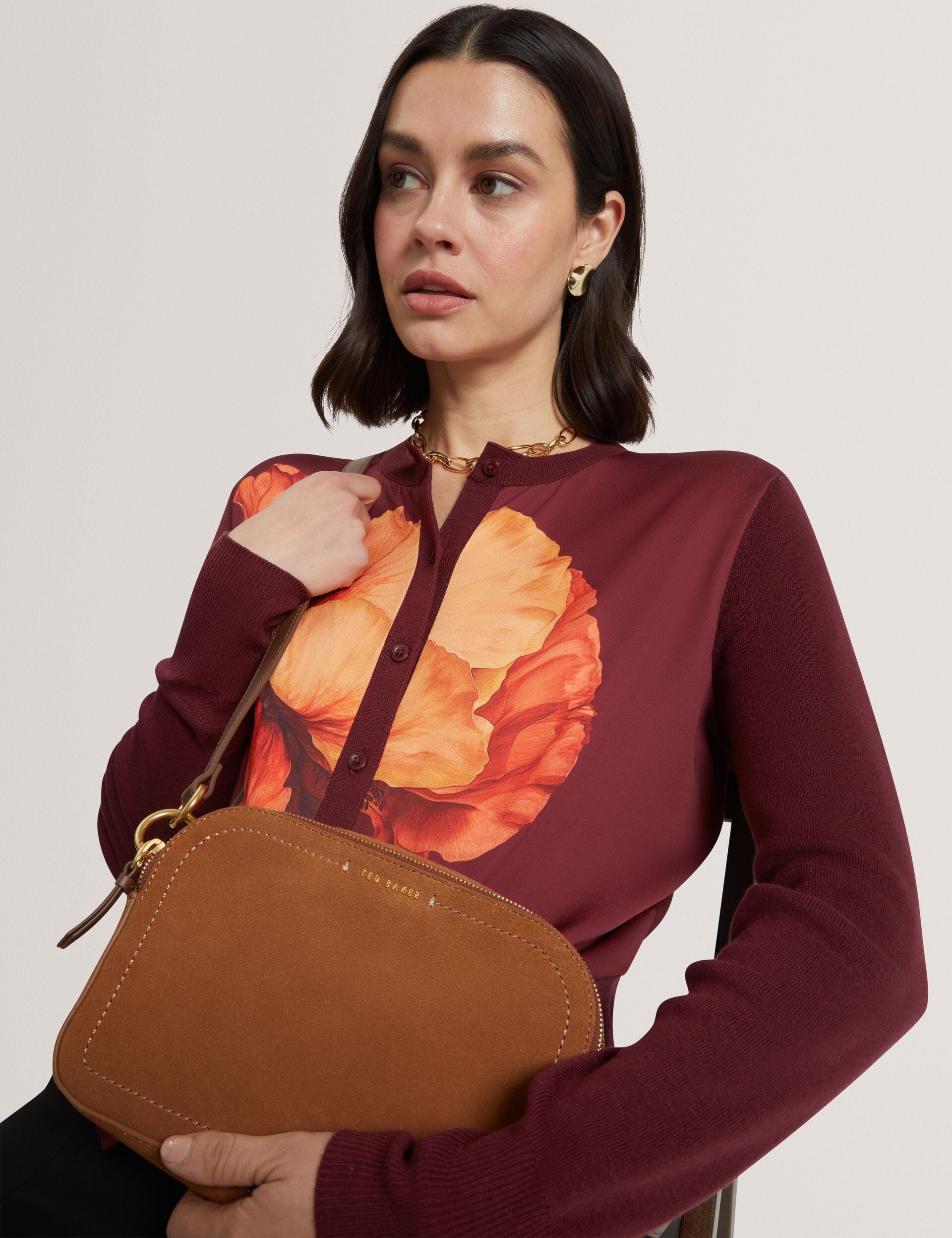 Ted Baker Shayane Suede Webbing Camera Crossbody Bag Women's