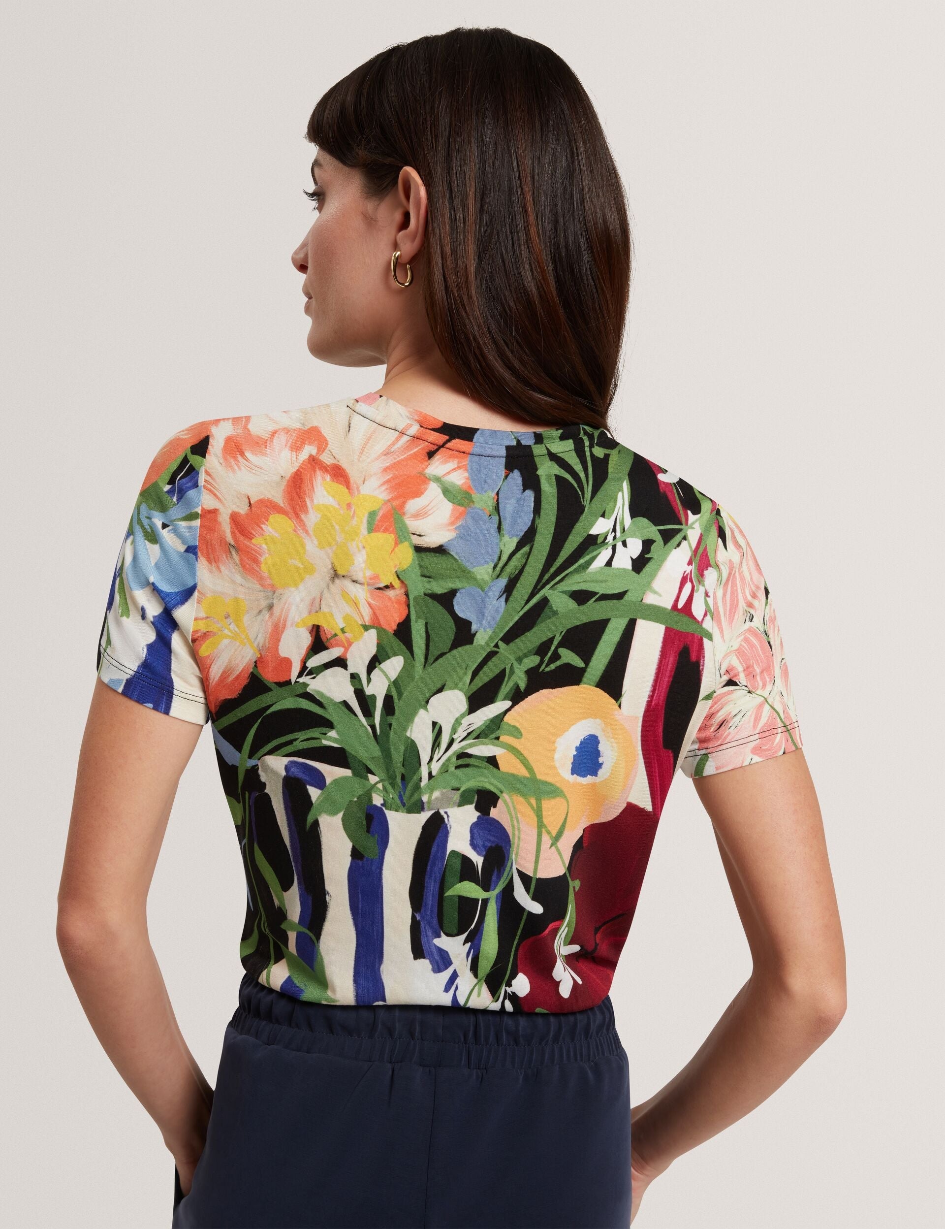 Ted Baker Calthie Floral Vase Fitted Crew Neck Tshirt Women's