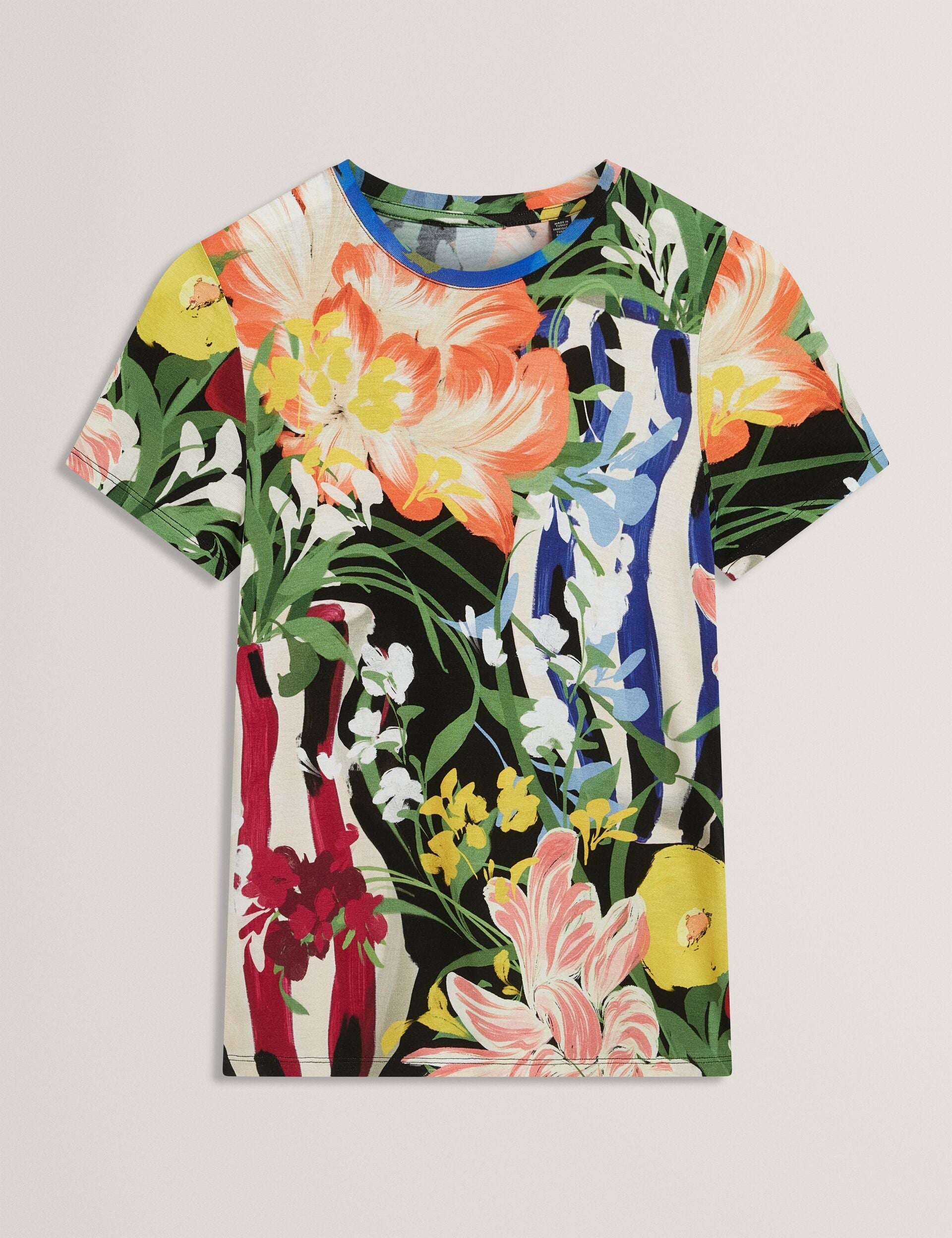 Ted Baker Calthie Floral Vase Fitted Crew Neck Tshirt Women's