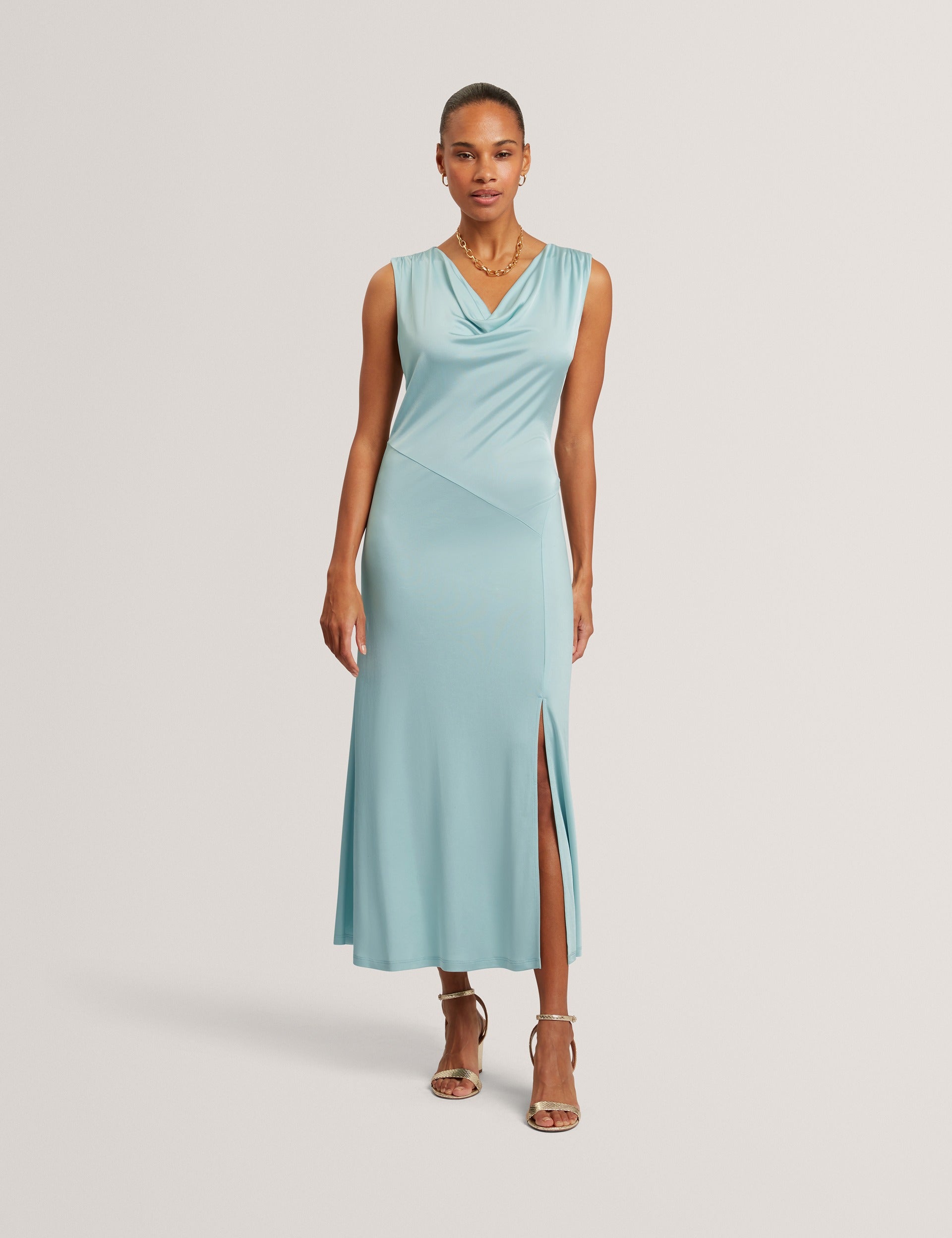 Ted Baker Asorela Sleeveless Drape Neck Jersey Maxi Dress Women's
