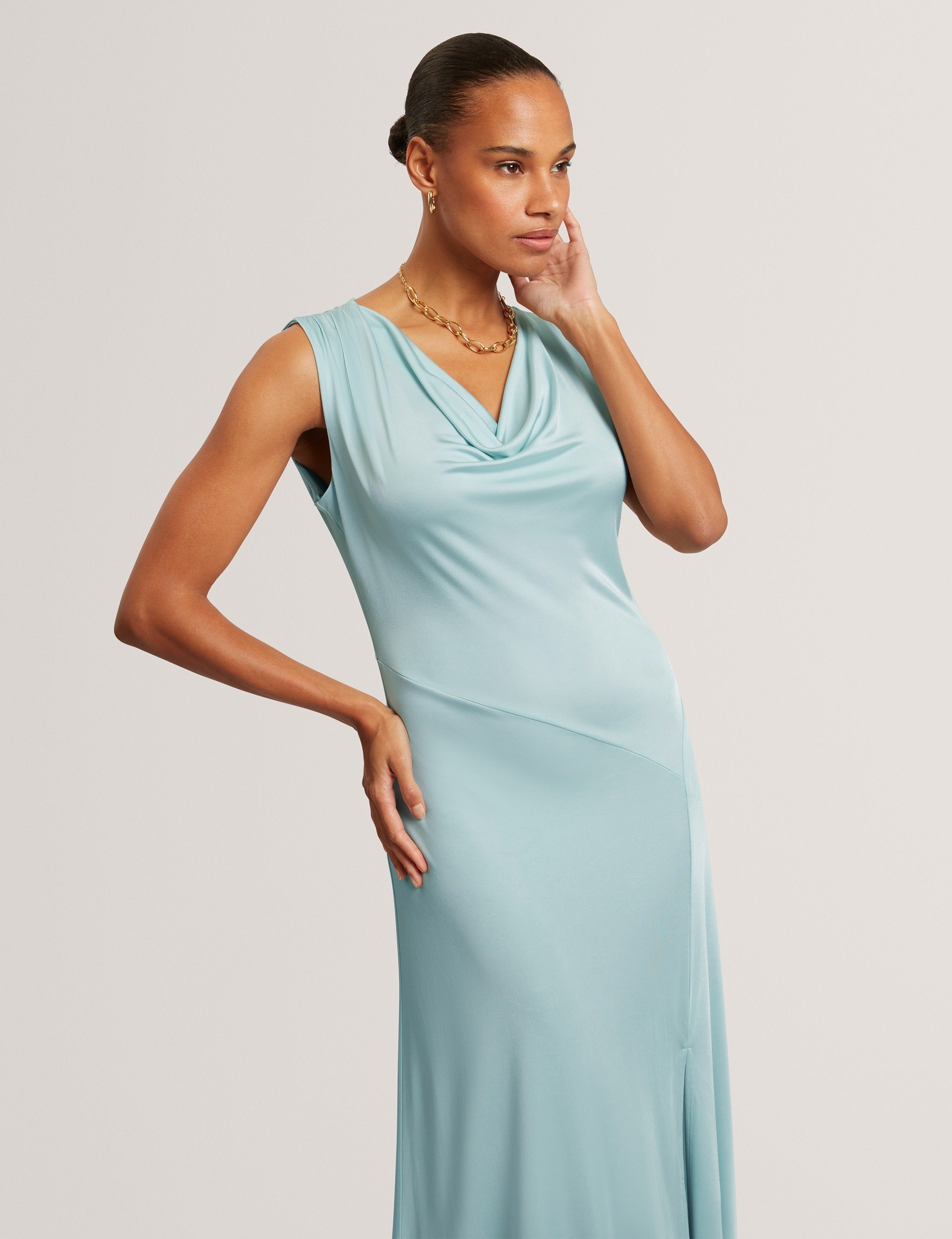 Ted Baker Asorela Sleeveless Drape Neck Jersey Maxi Dress Women's