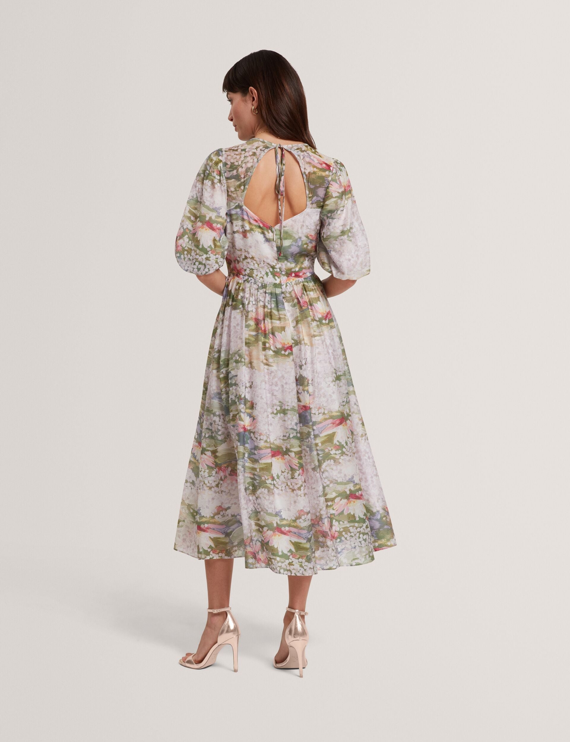 Ted Baker Jonora Lilypad Print Puff Sleeve Midi Dress Women's