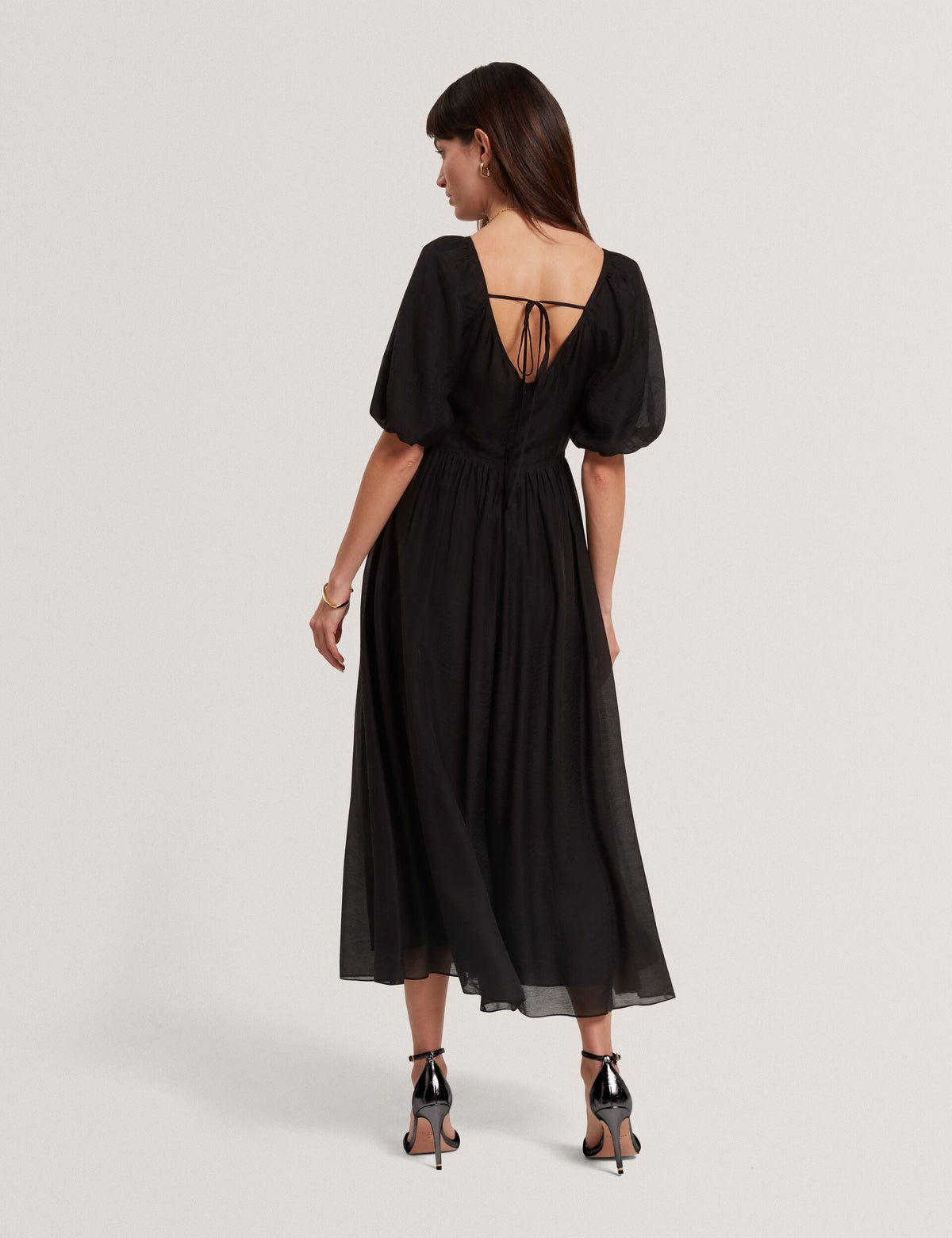 Ted Baker Orlaah Puff Sleeve Vneck Woven Midi Dress Women's