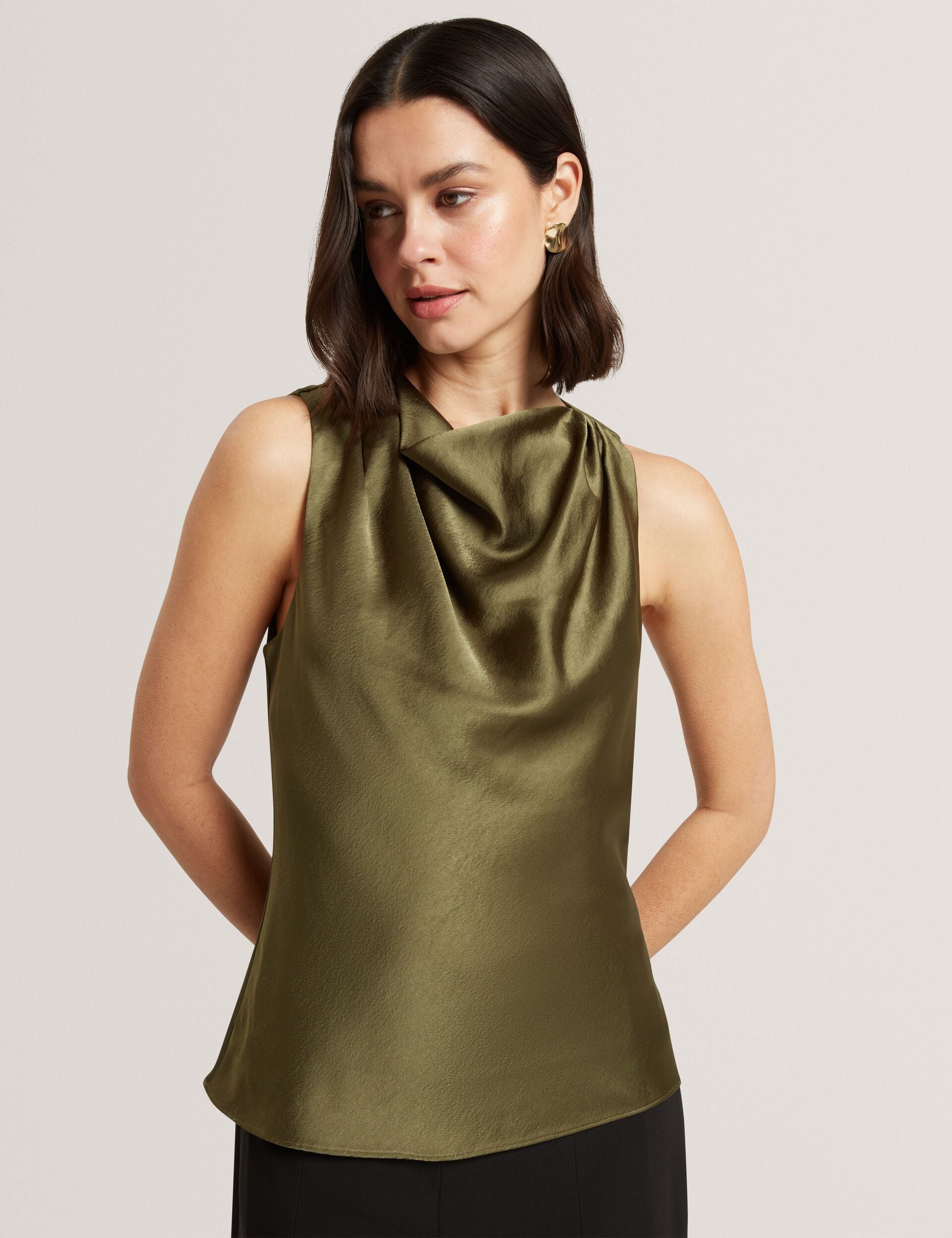 Ted Baker Zepha Satin Cowl Neck Sleeveless Top Women's