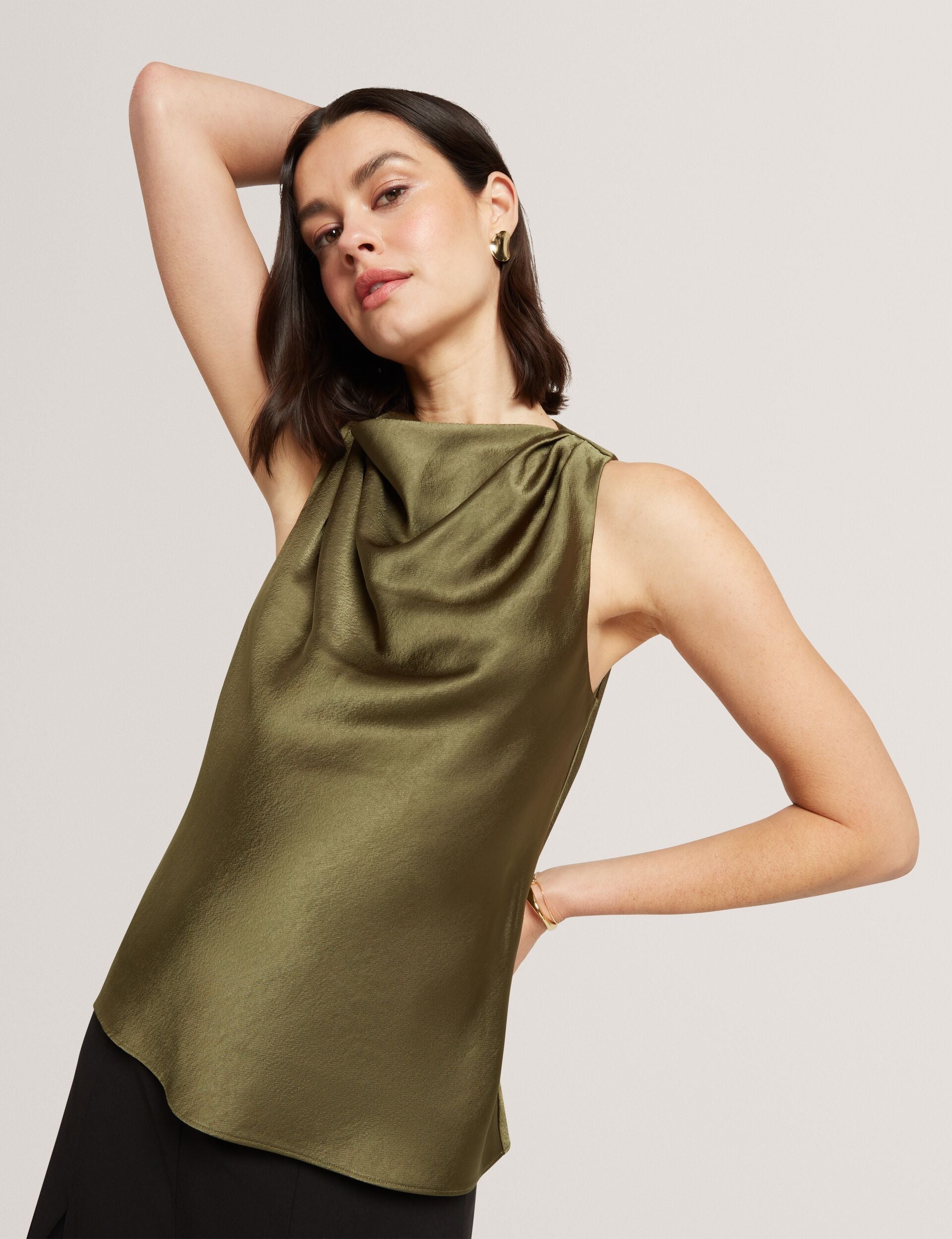 Ted Baker Zepha Satin Cowl Neck Sleeveless Top Women's