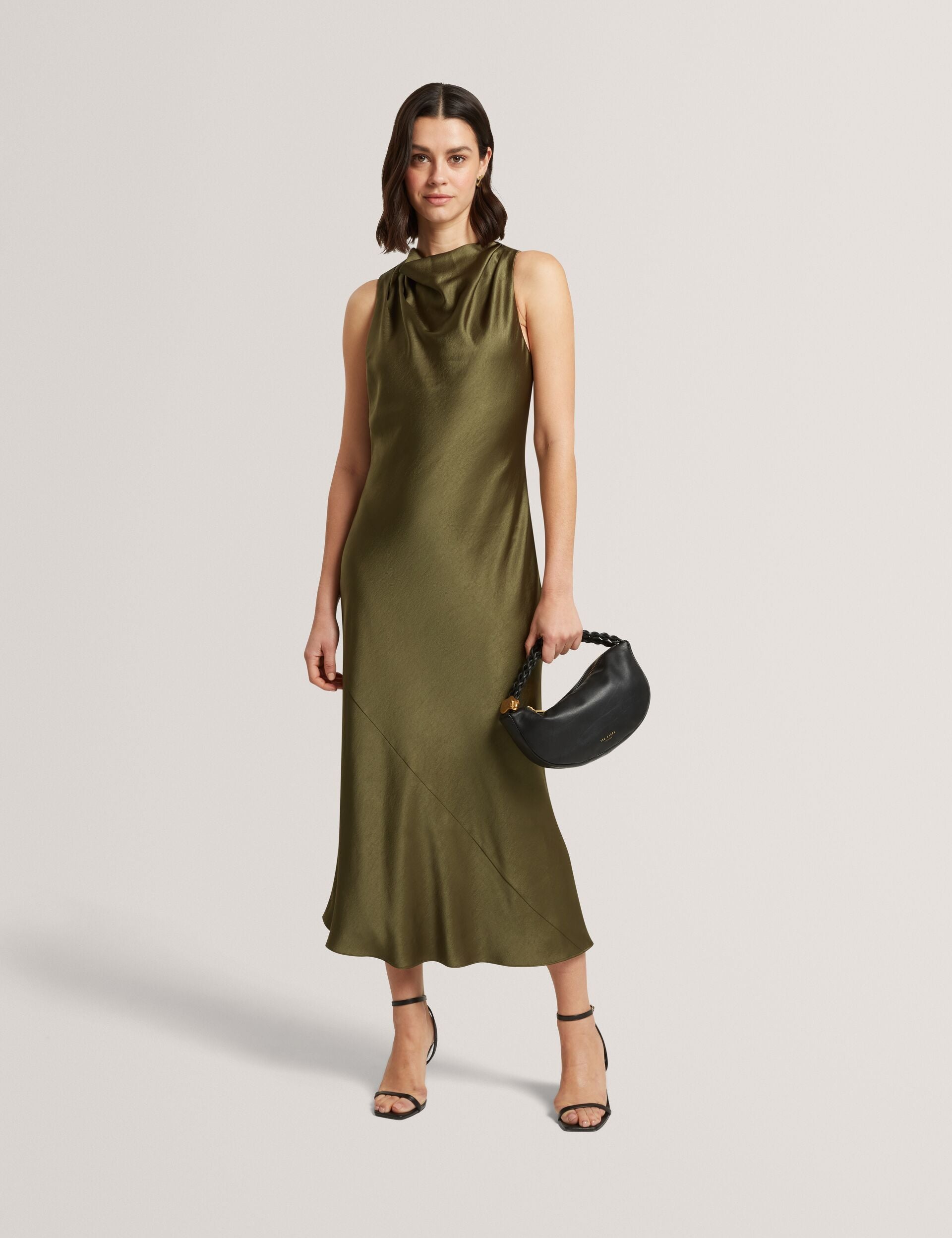 Ted Baker Liimaa Sleeveless Cowl Neck Satin Midi Dress Women's