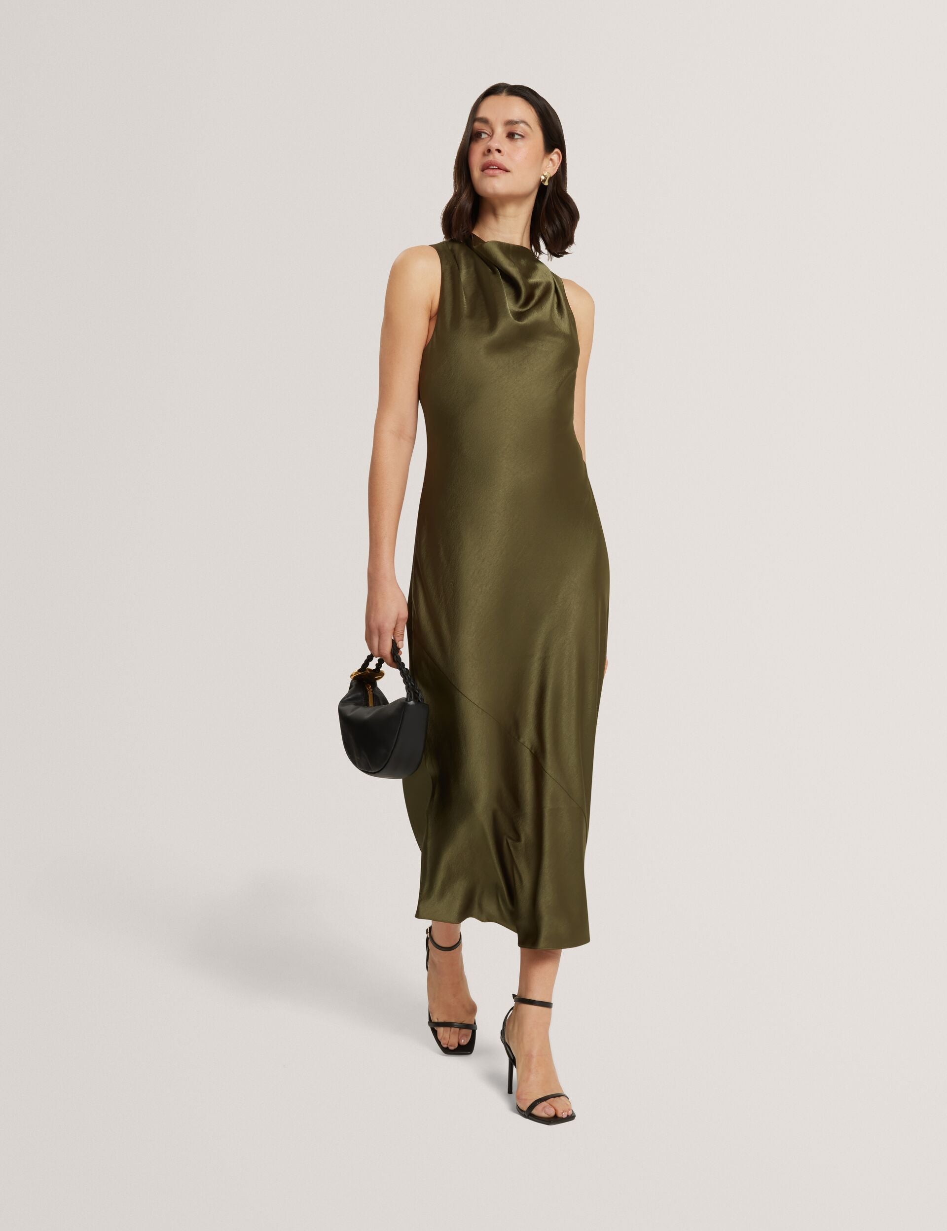 Ted Baker Liimaa Sleeveless Cowl Neck Satin Midi Dress Women's