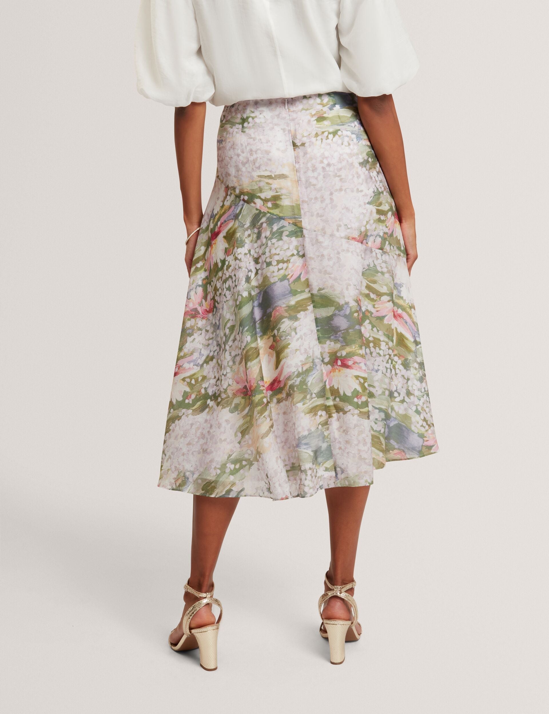 Ted Baker Layda Lilypad Print Aline Midi Skirt Women's