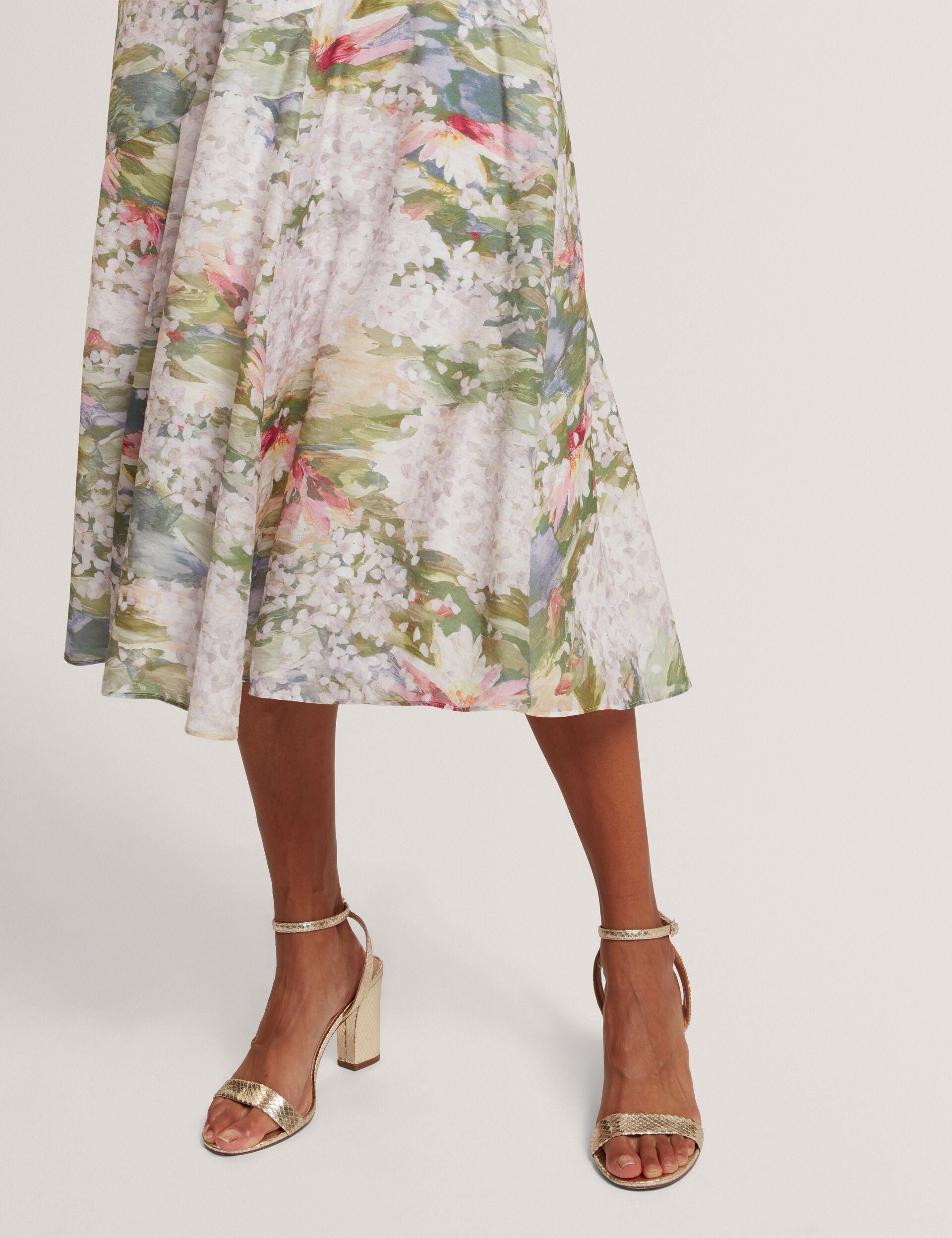 Ted Baker Layda Lilypad Print Aline Midi Skirt Women's