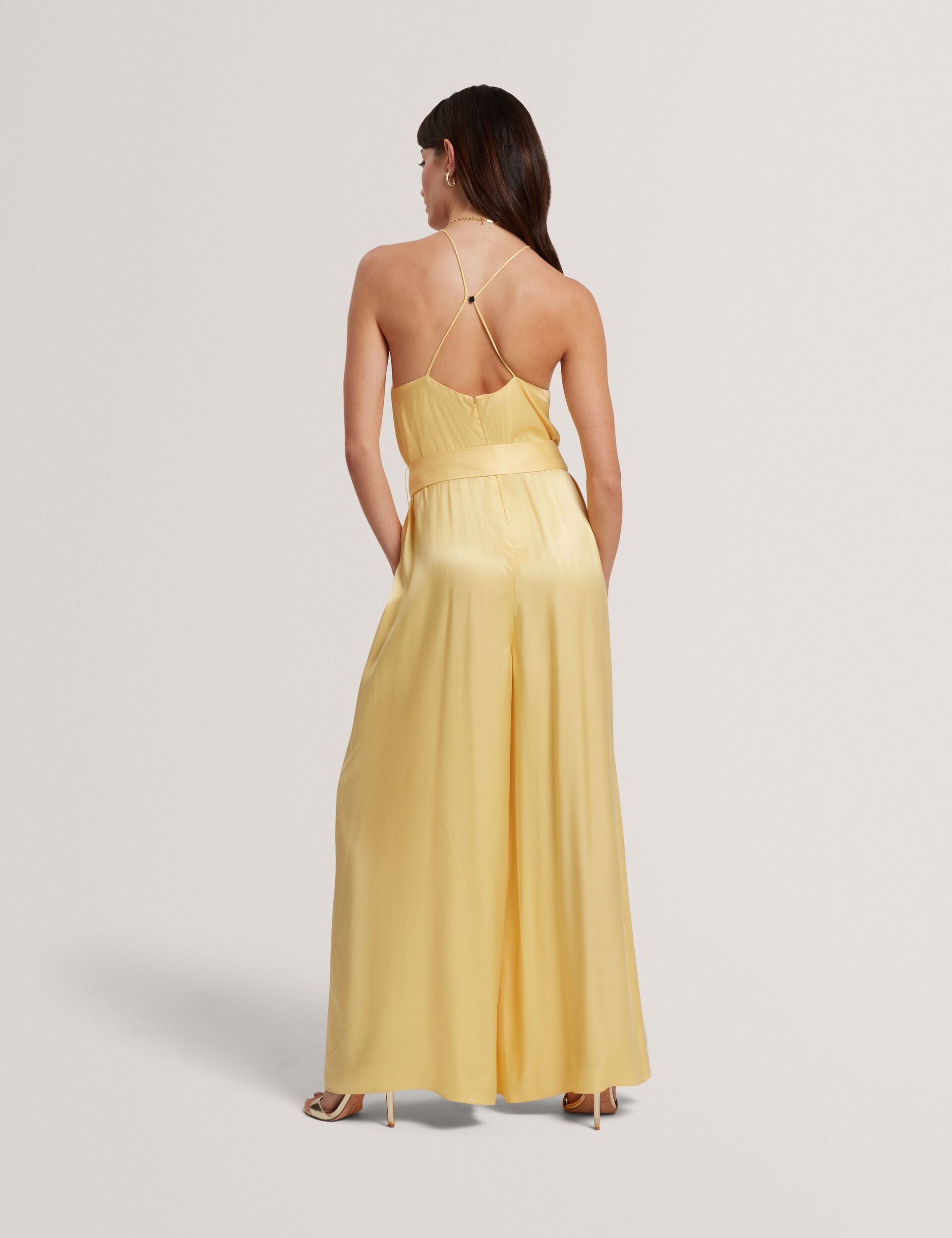 Ted Baker Innzia Halterneck Belted Wide Leg Jumpsuit Women's