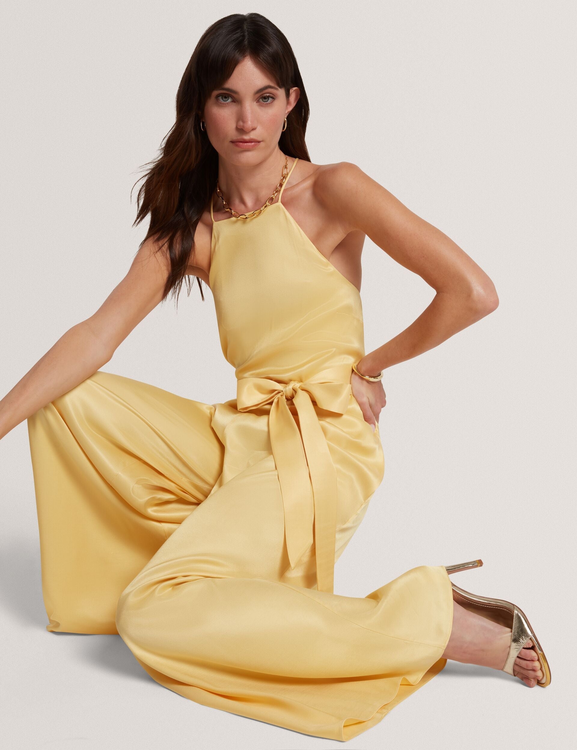 Ted Baker Innzia Halterneck Belted Wide Leg Jumpsuit Women's