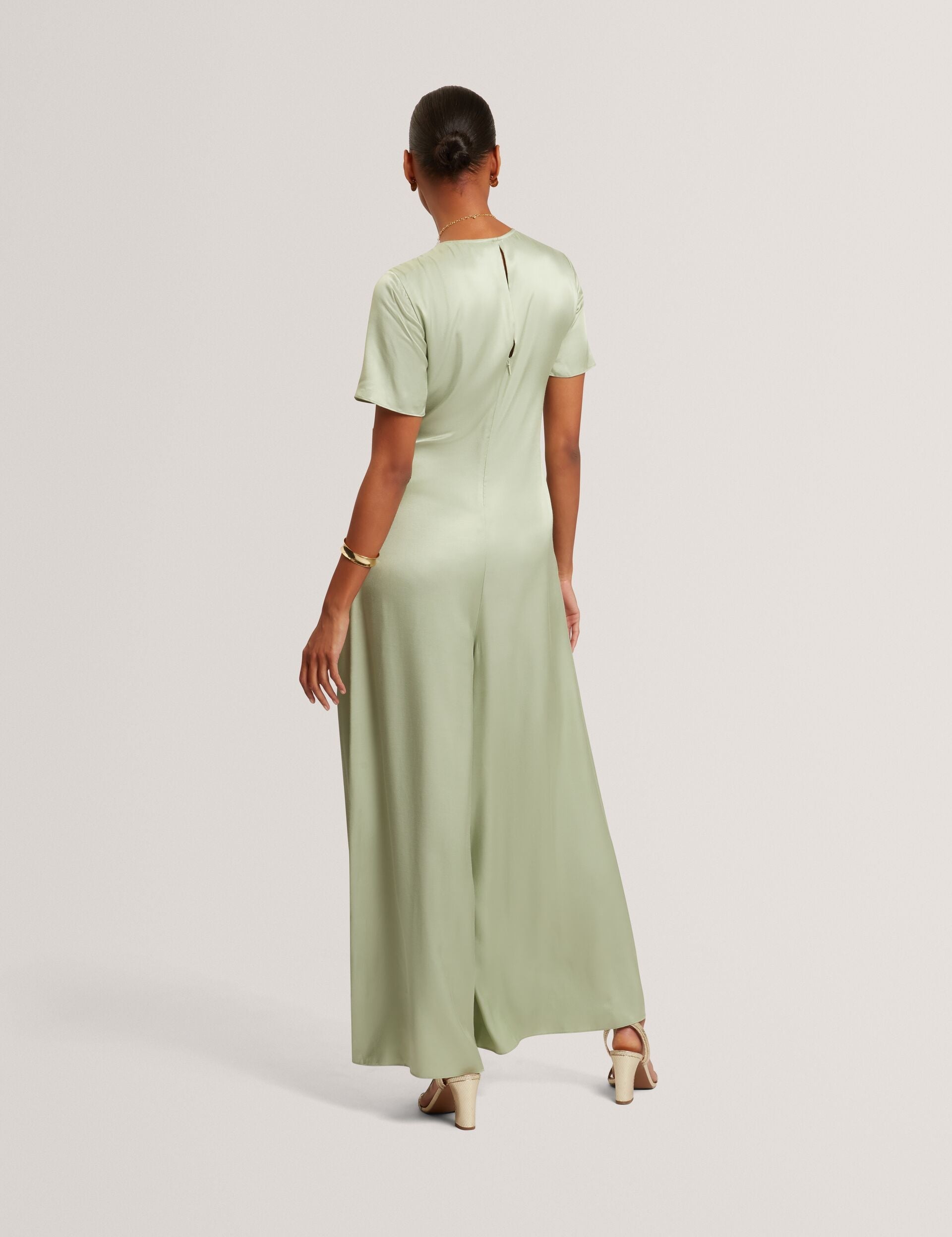 Ted Baker Corza Tie Detail Short Sleeve Wide Leg Jumpsuit Women's
