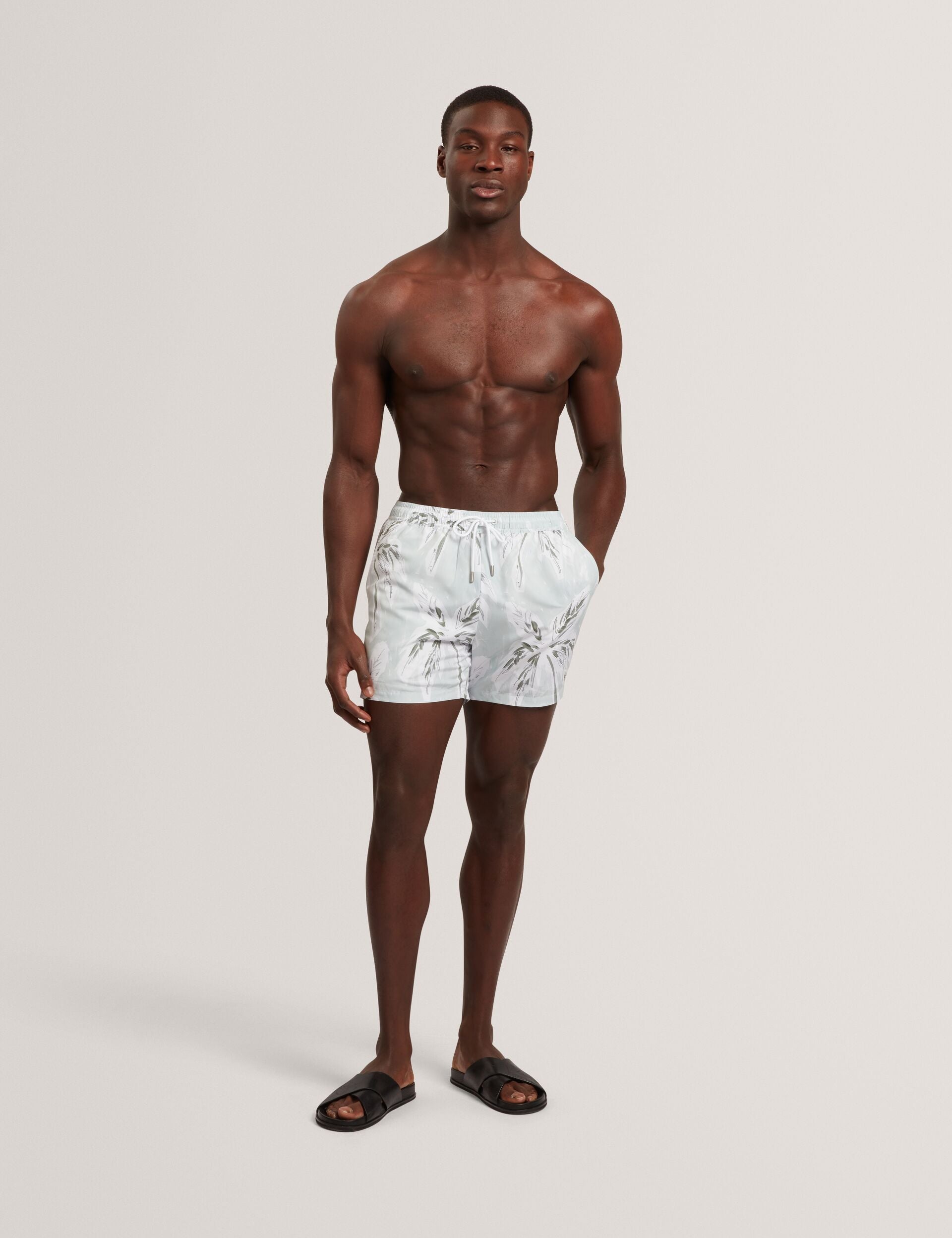 Ted Baker Verdes Palm Print Midlength Swim Shorts