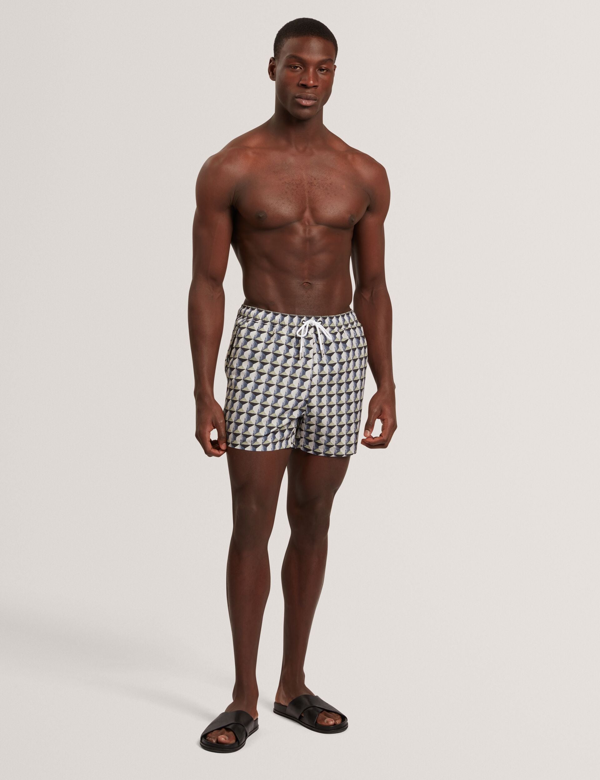 Ted Baker Belaire Retro Geo Drawstring Swim Shorts