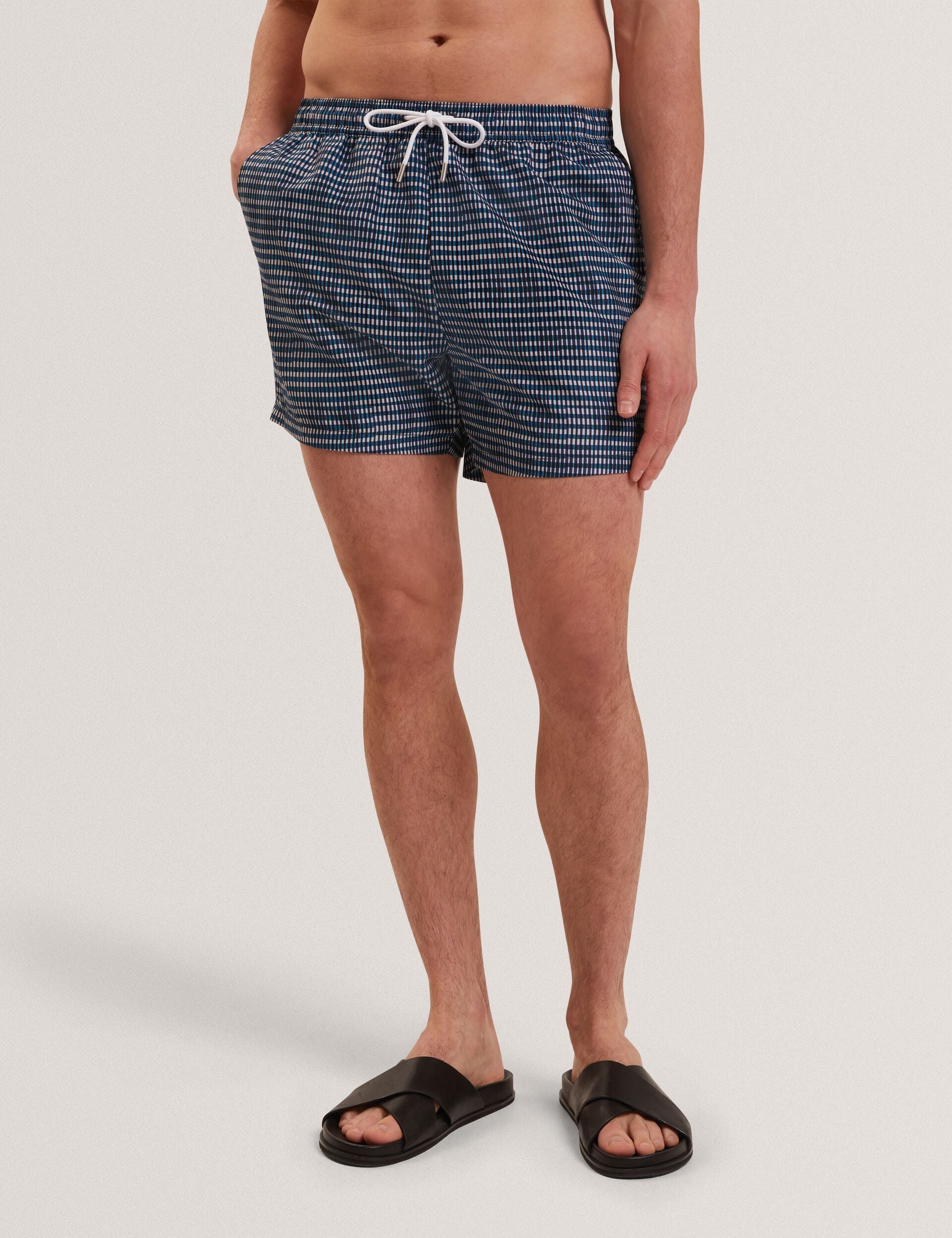 Ted Baker Compten Blurred Check Midlength Swim Shorts