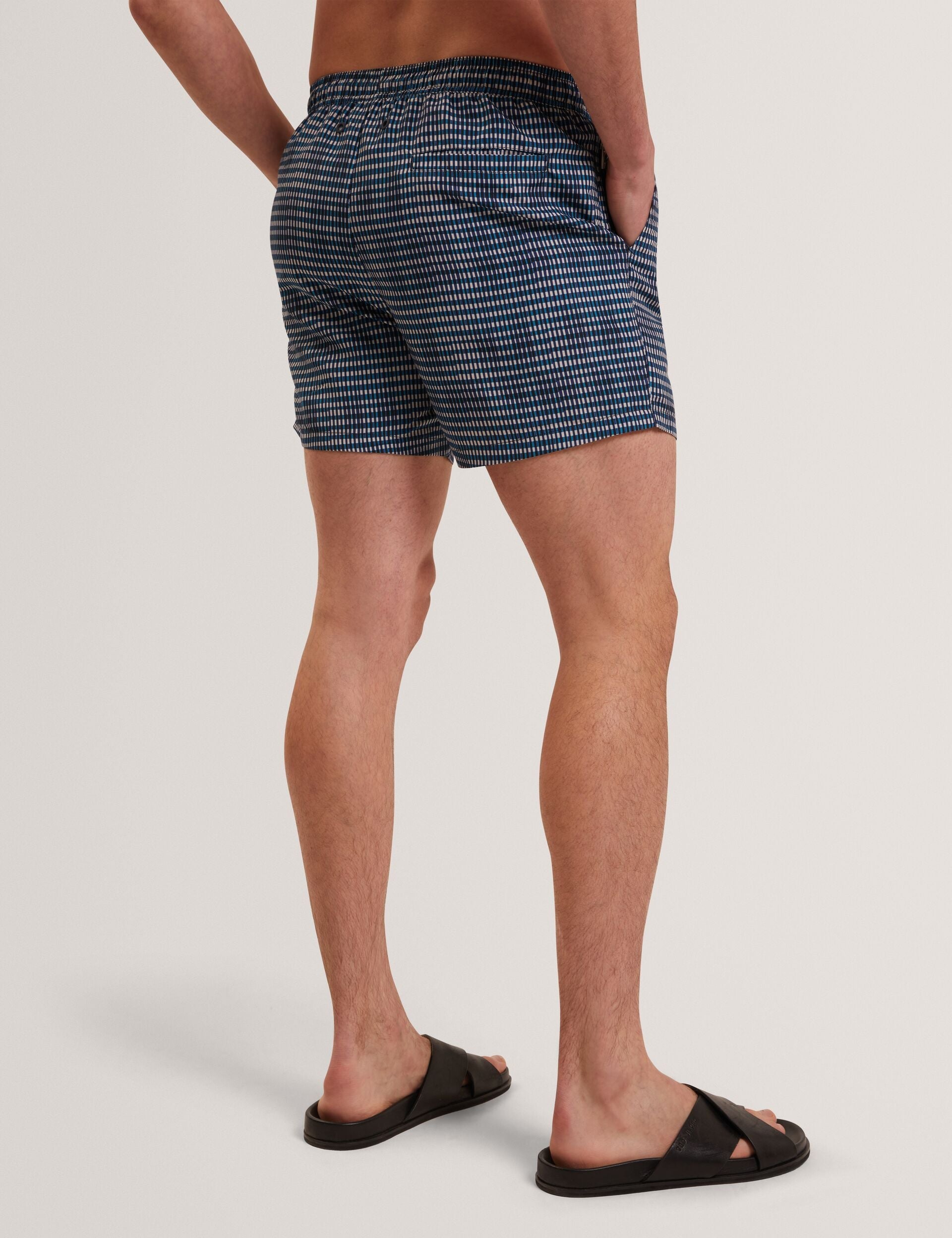 Ted Baker Compten Blurred Check Midlength Swim Shorts