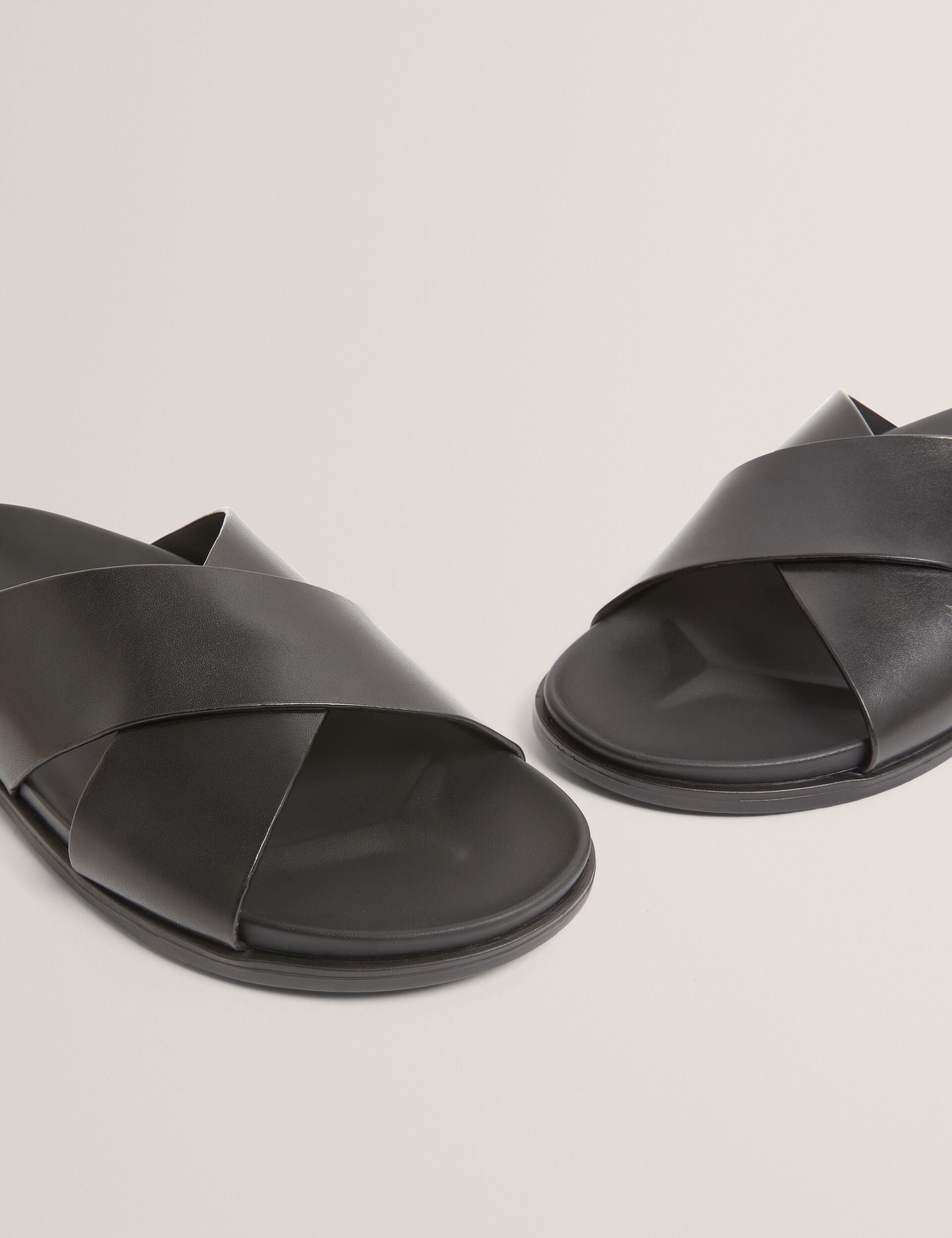 Ted Baker Terriy Leather Cross Strap Footbed Sandals