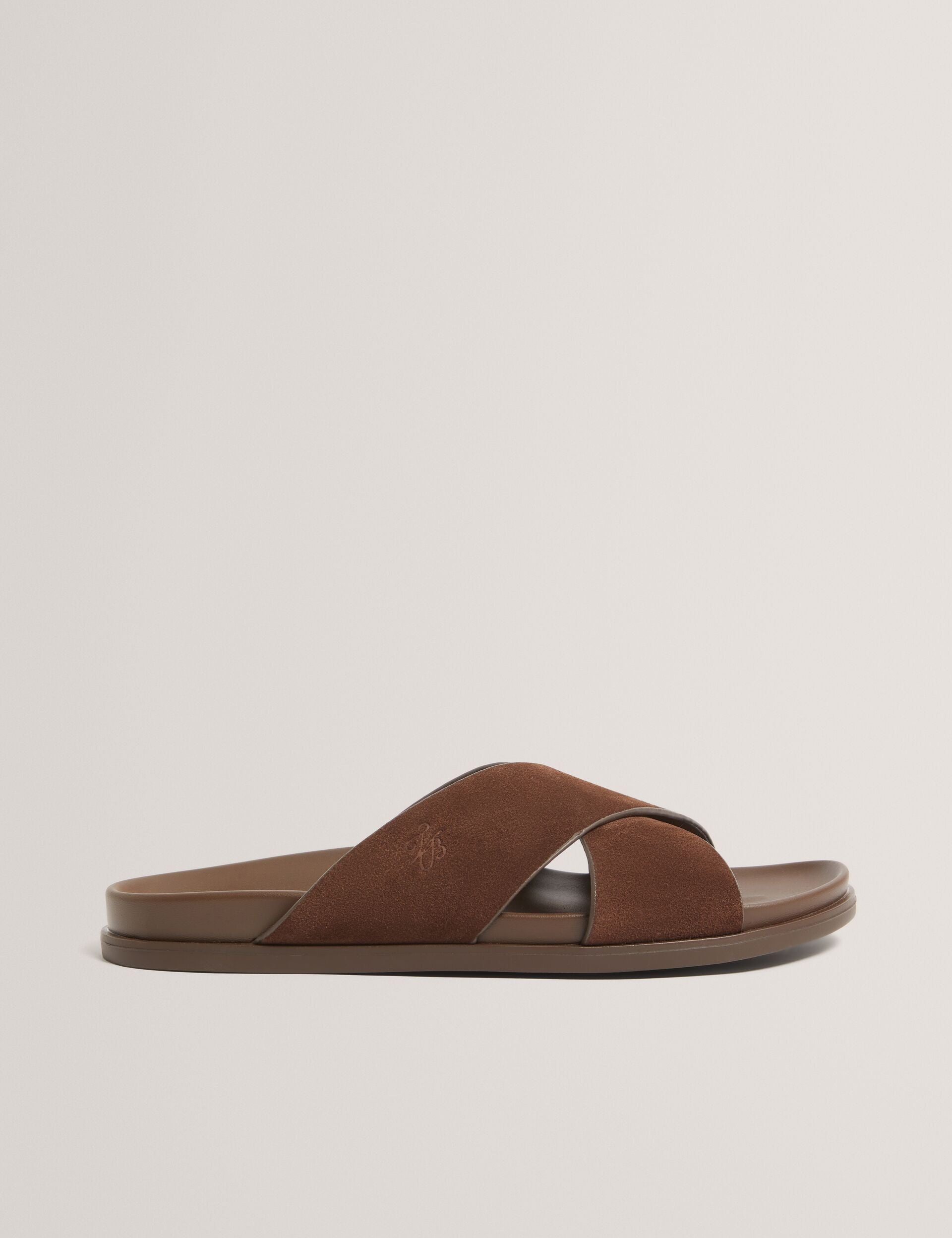 Ted Baker Teviin Suede Cross Strap Footbed Sandals