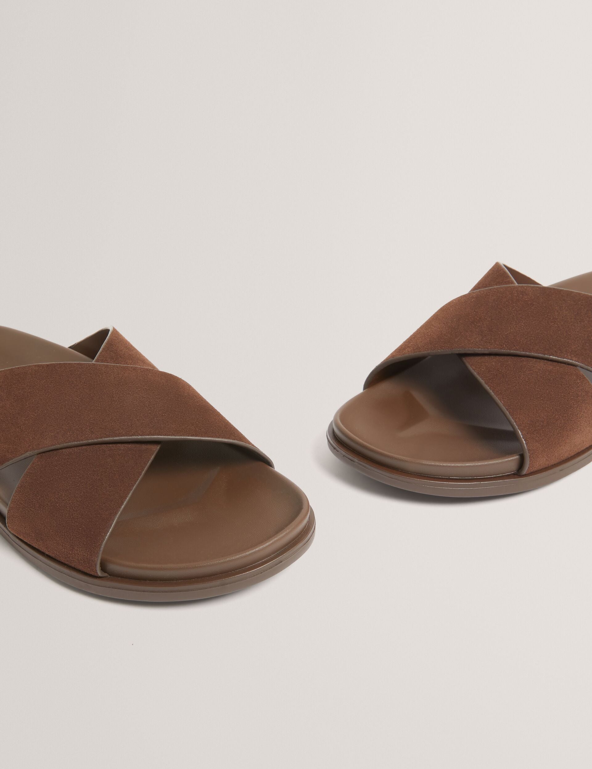 Ted Baker Teviin Suede Cross Strap Footbed Sandals