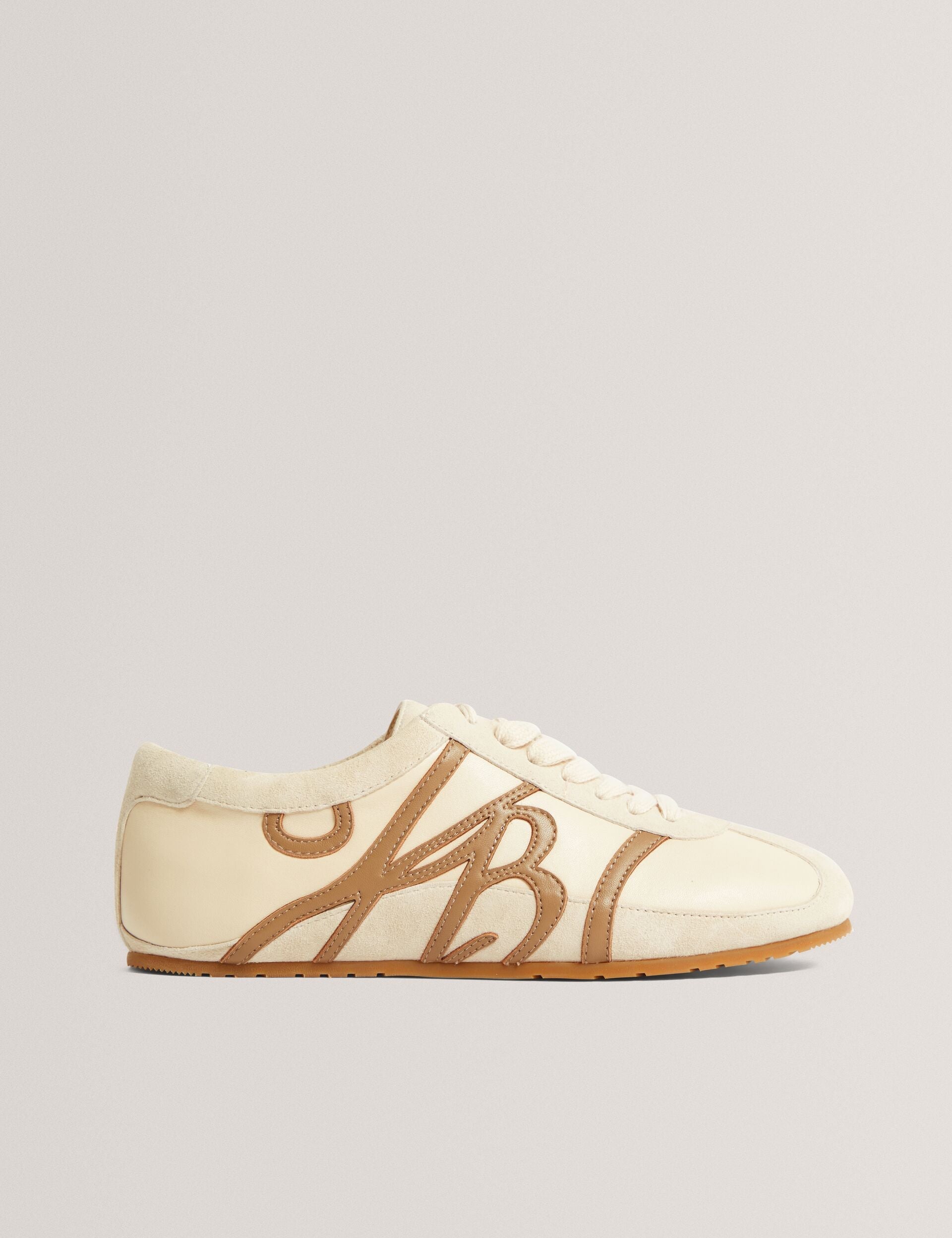Ted Baker Tedison Script Logo Low Top Leather Trainers Women's