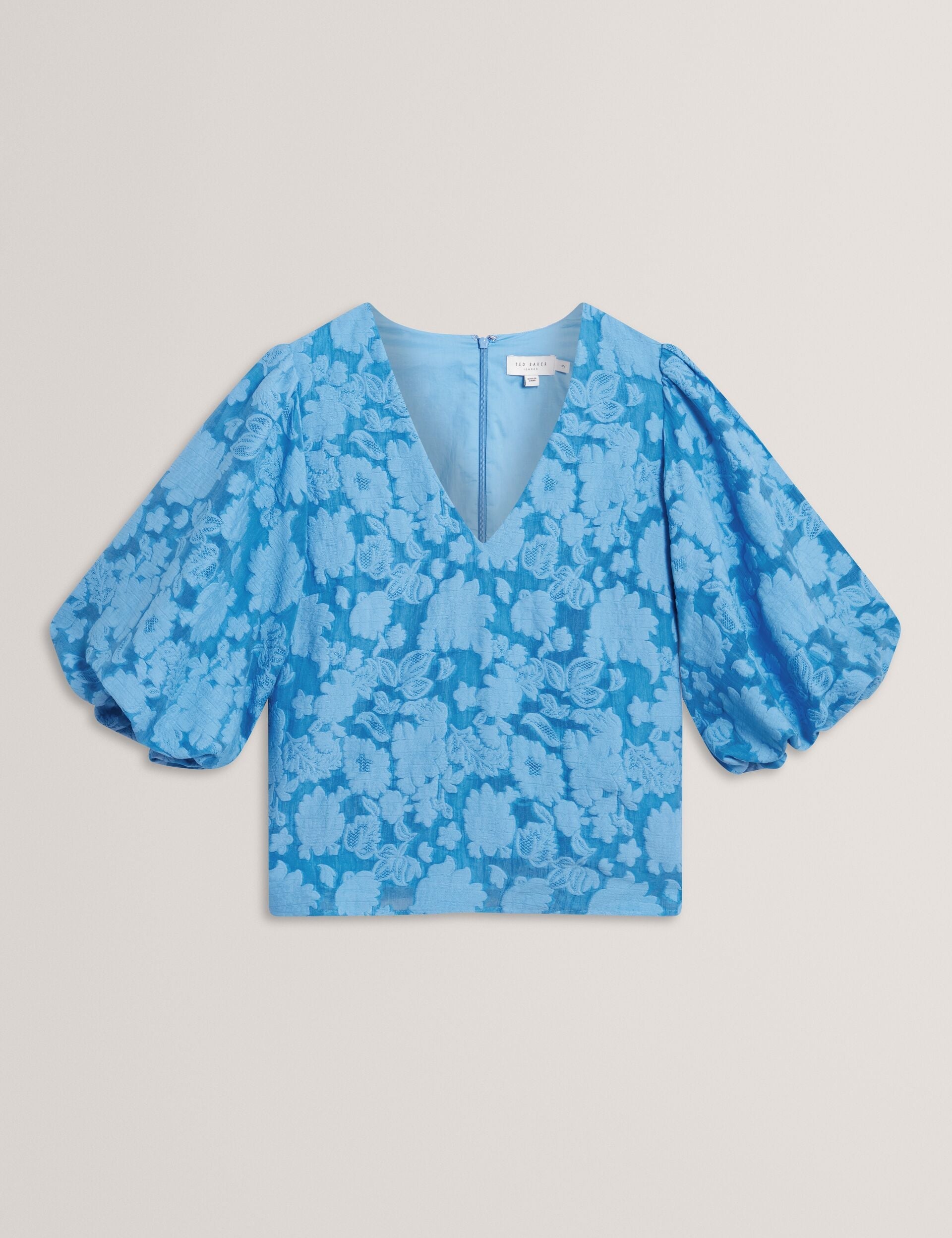 Ted Baker Limana Burnout Floral Puff Sleeve Top Women's