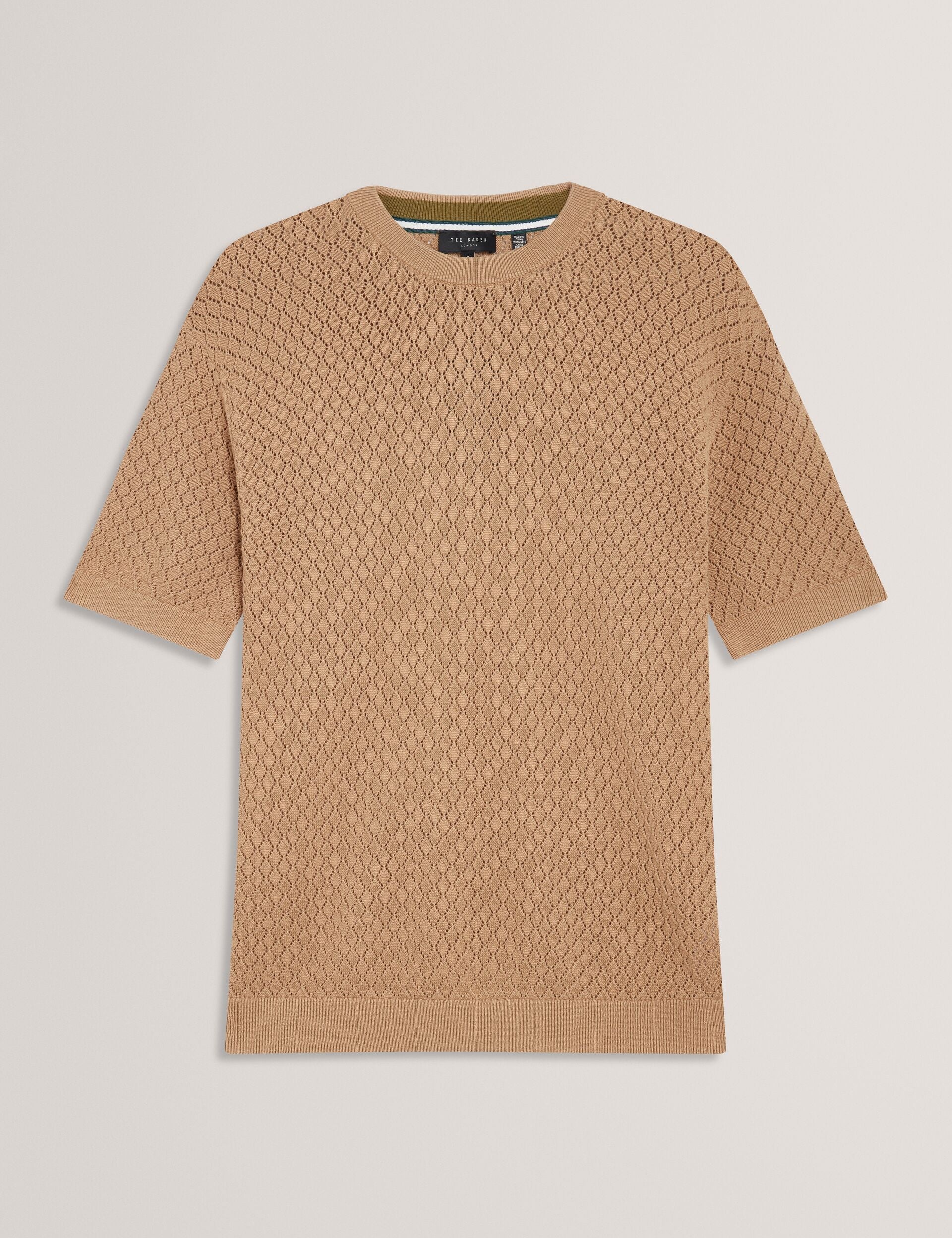 Ted Baker Ferriss Diamond Crochet Knit Cotton Tshirt