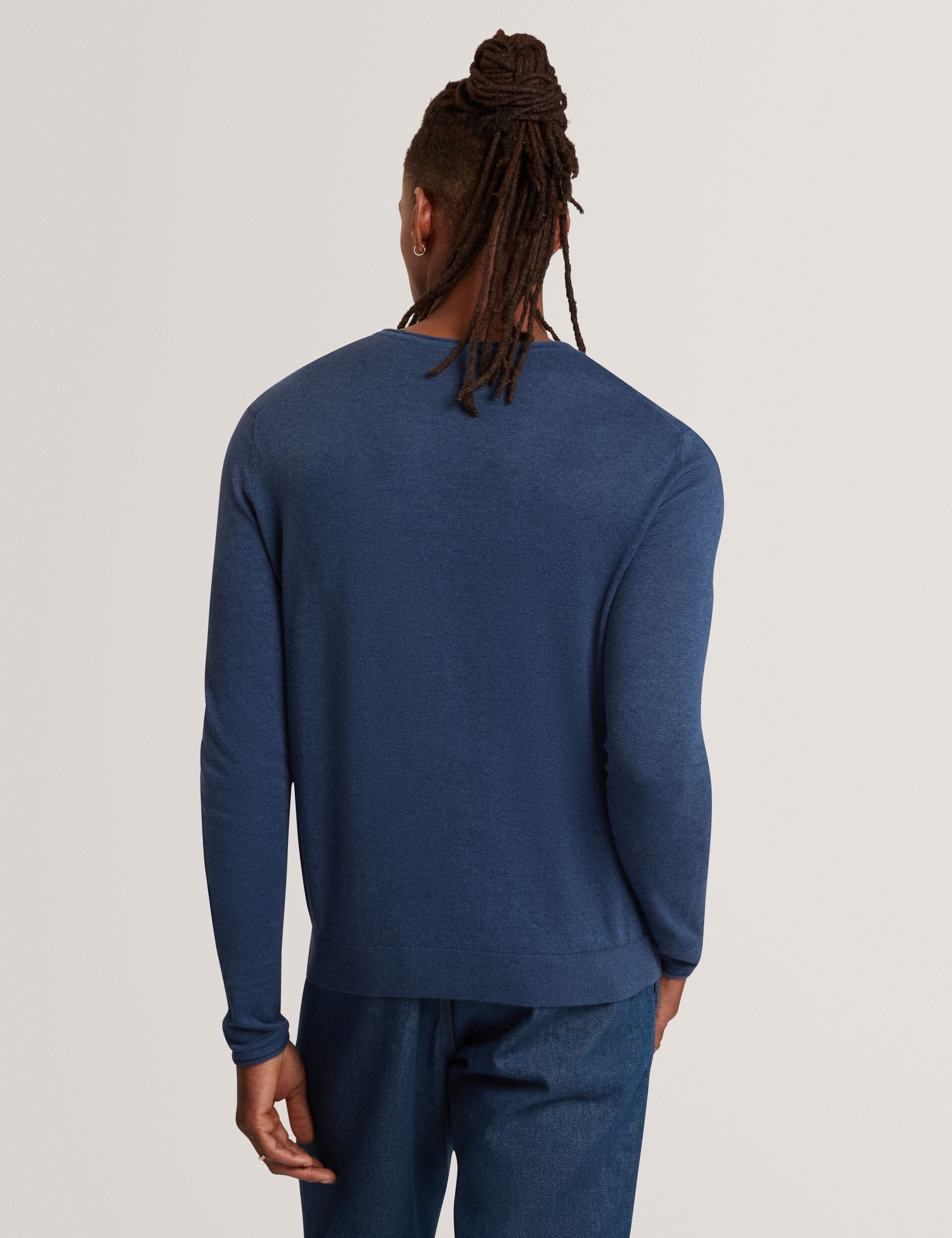 Ted Baker Yaen Rolled Edge Linen Blend Crew Neck Jumper
